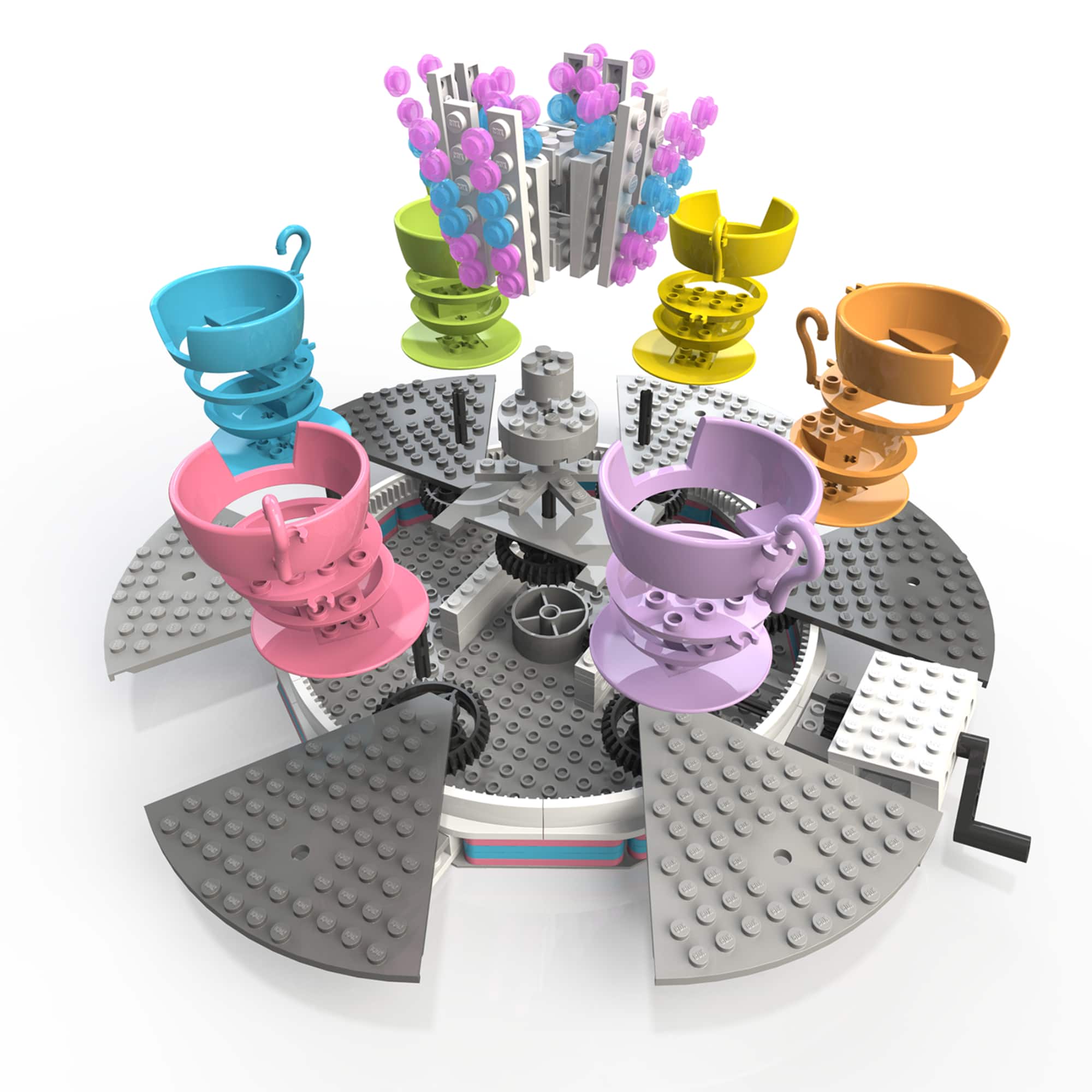 CDX Blocks Fun Fair Tea Cups Ride Building Set