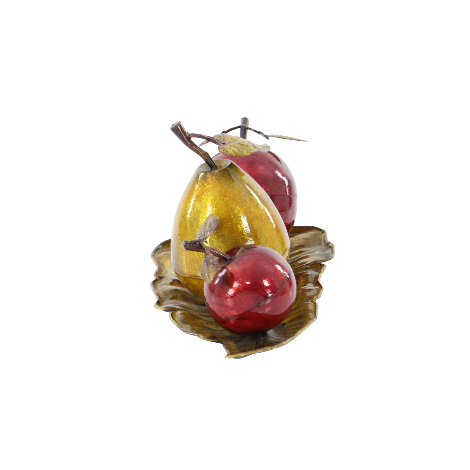 19" Red Iron Traditional Decorative Fruit with Tray