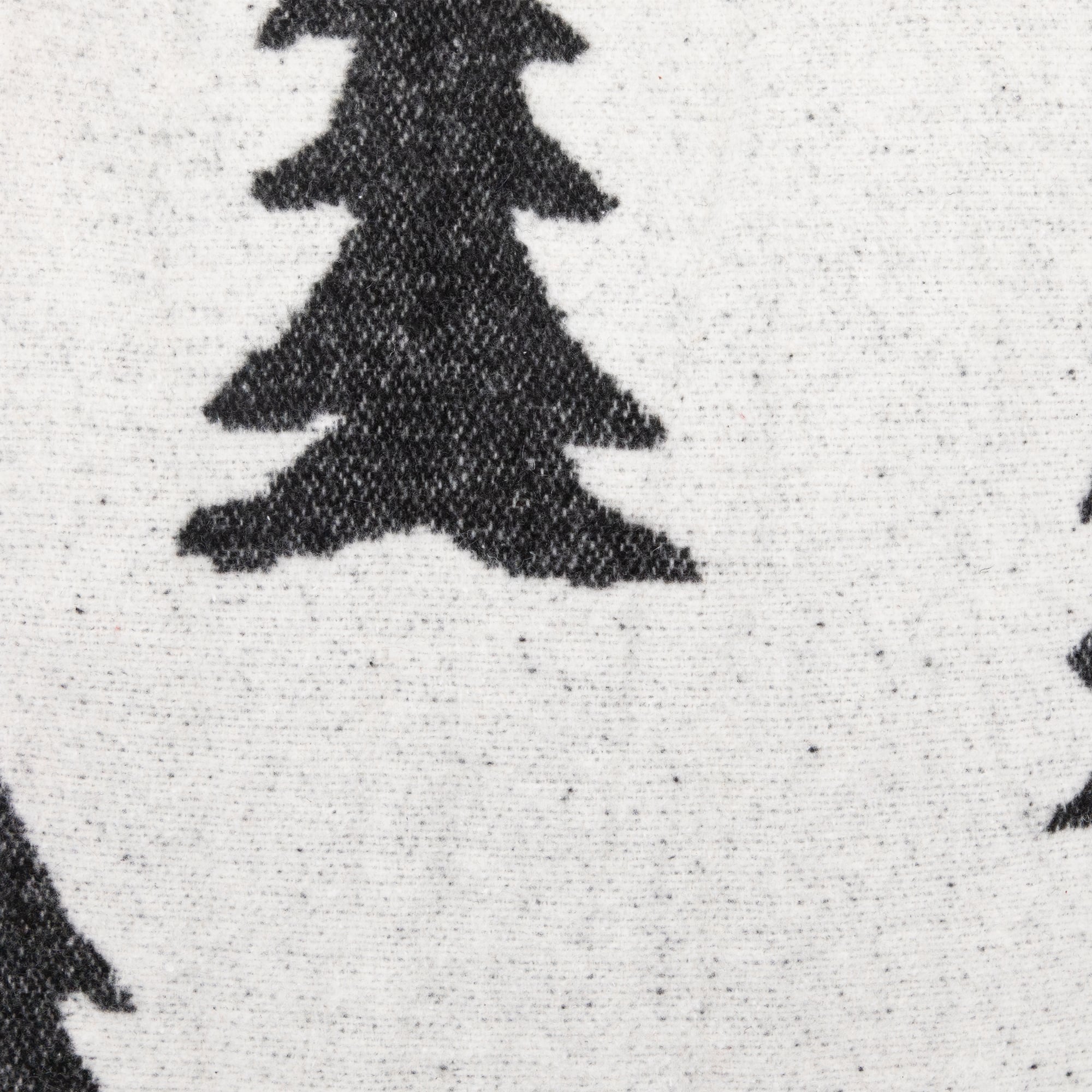 17" White and Black Forest Trees Worsted Christmas Square Throw Pillow