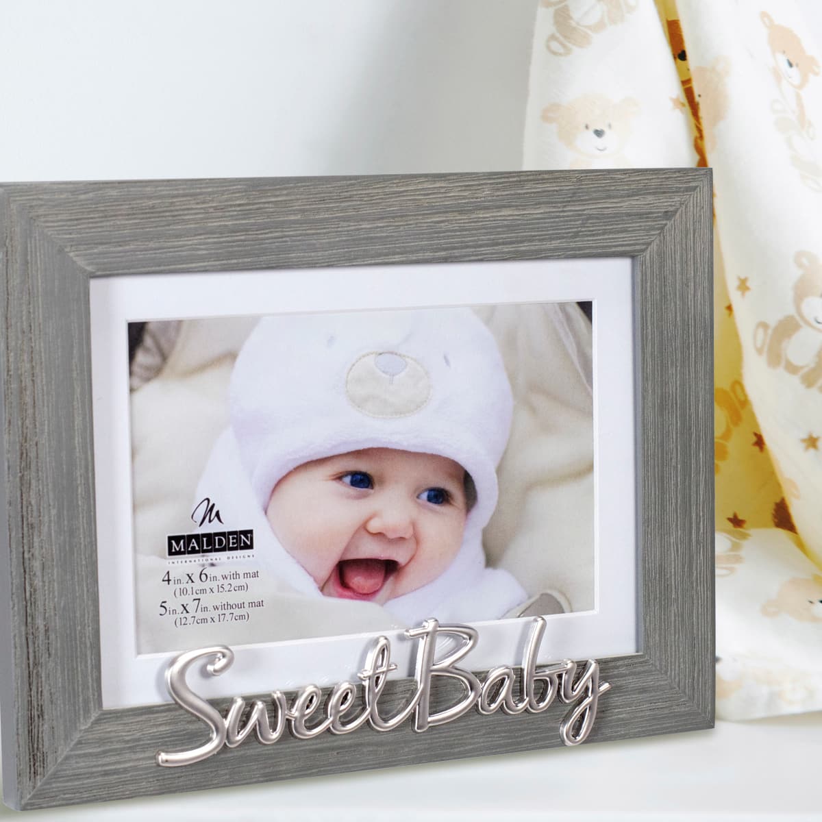 Malden International Designs Sweet Baby 4" x 6" Distressed Expression Frame with Mat