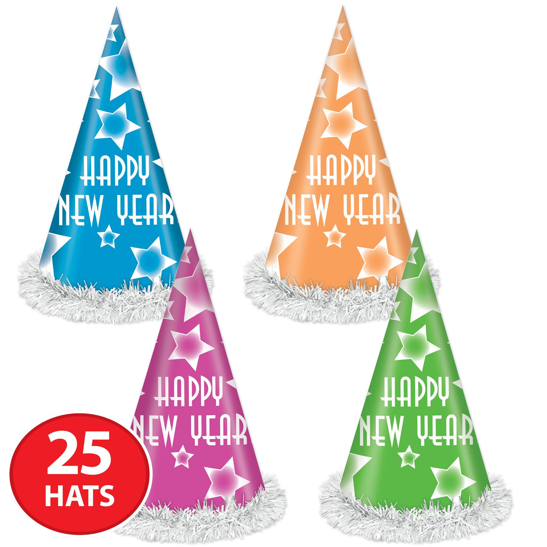 Beistle 12" Happy New Year Party Hats, 25ct.