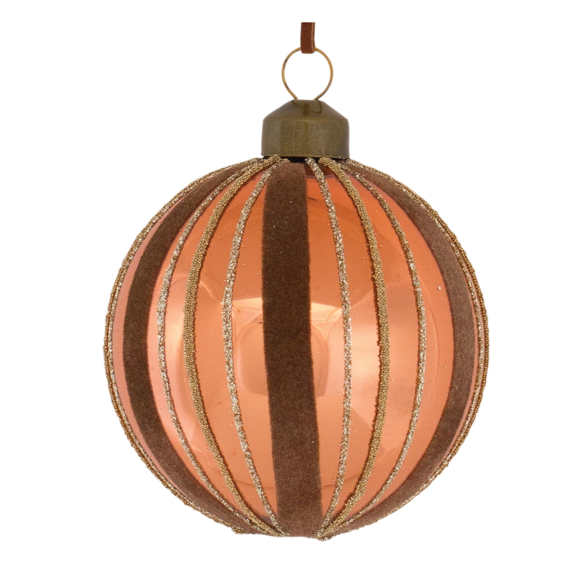 12ct. Glittery Copper Mixed Glass Holiday Ornaments