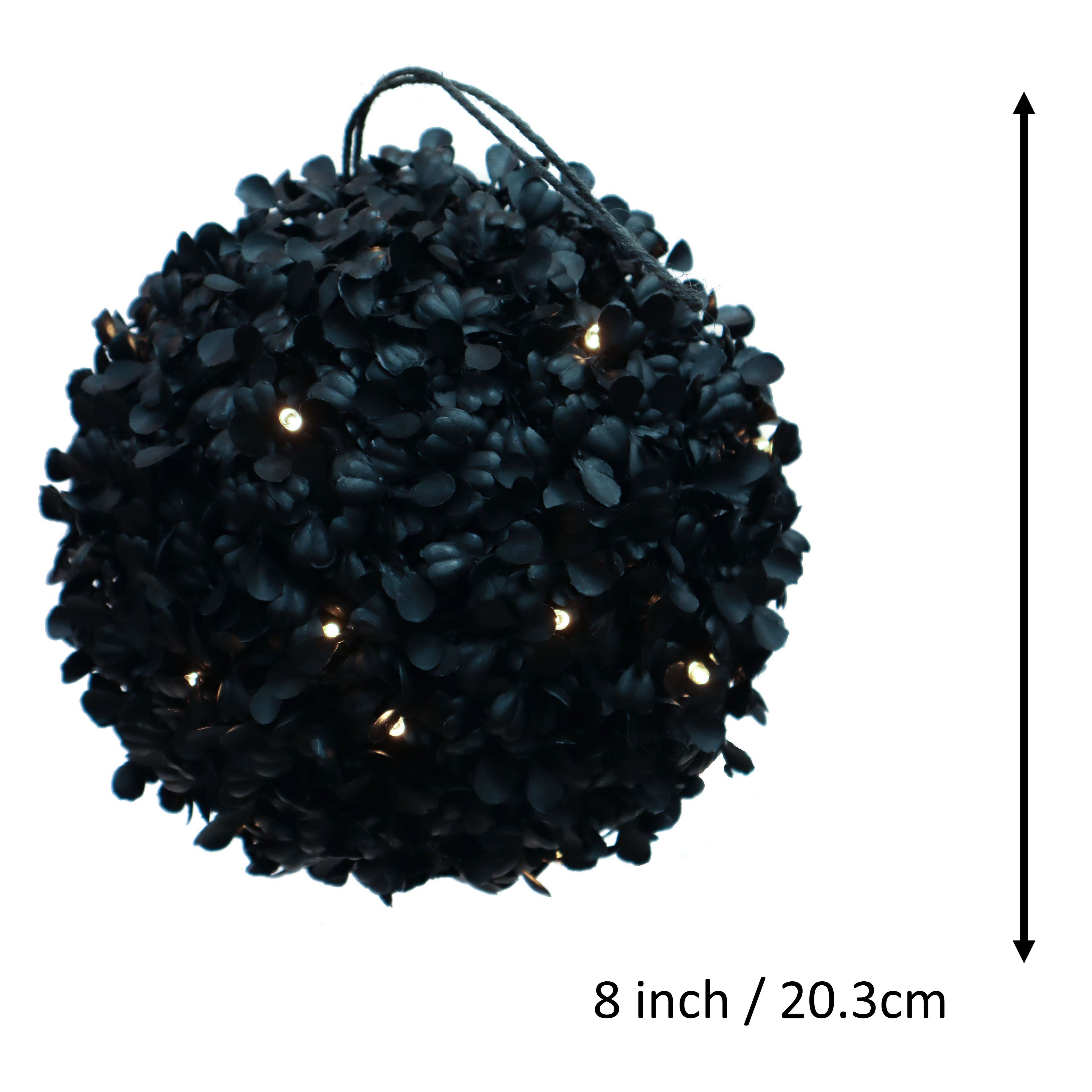 Pre-Lit Black Boxwood UV Resistant Kissing Ball by Ashland®