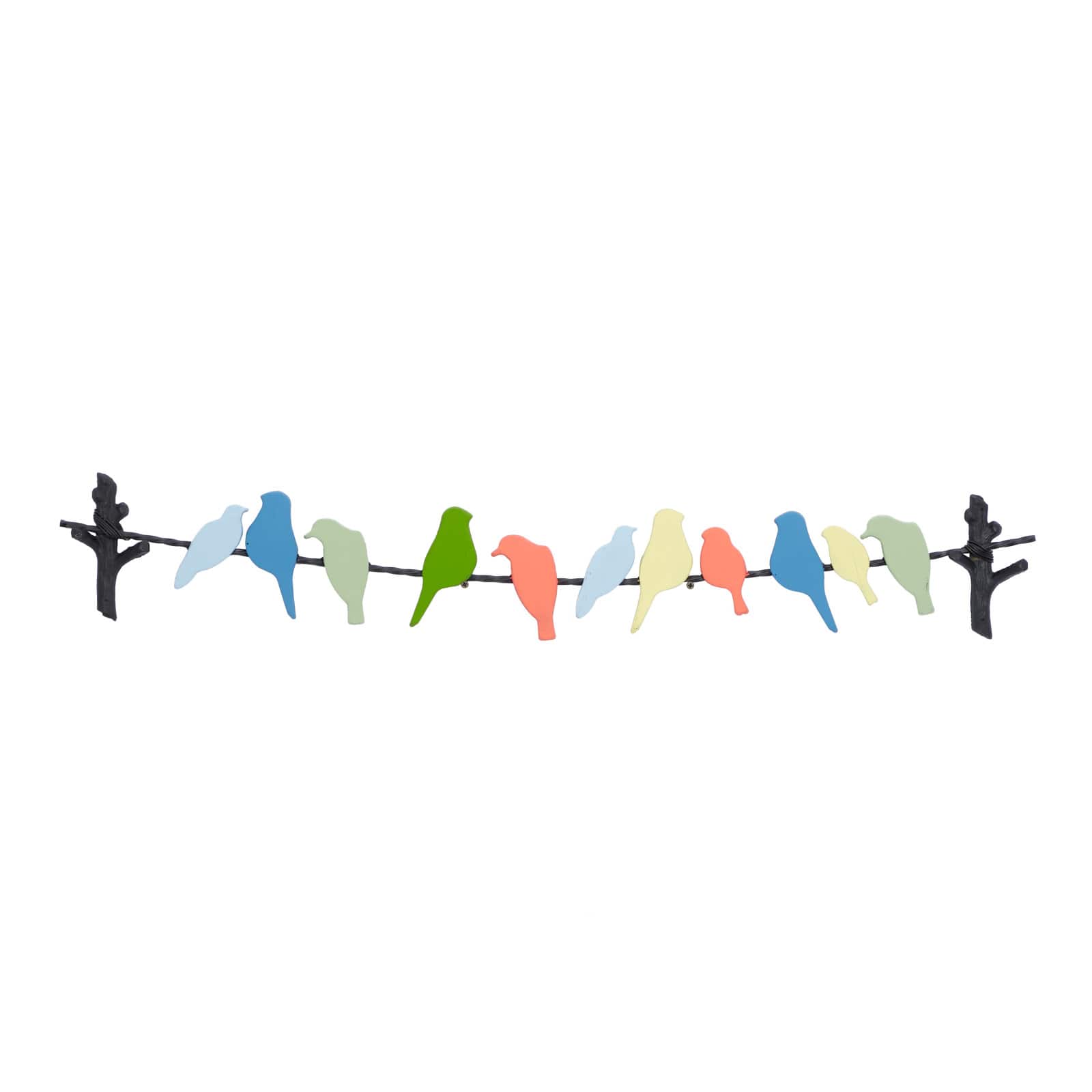 Multi Colored Metal Coastal Wall Decor, 40" x 7"