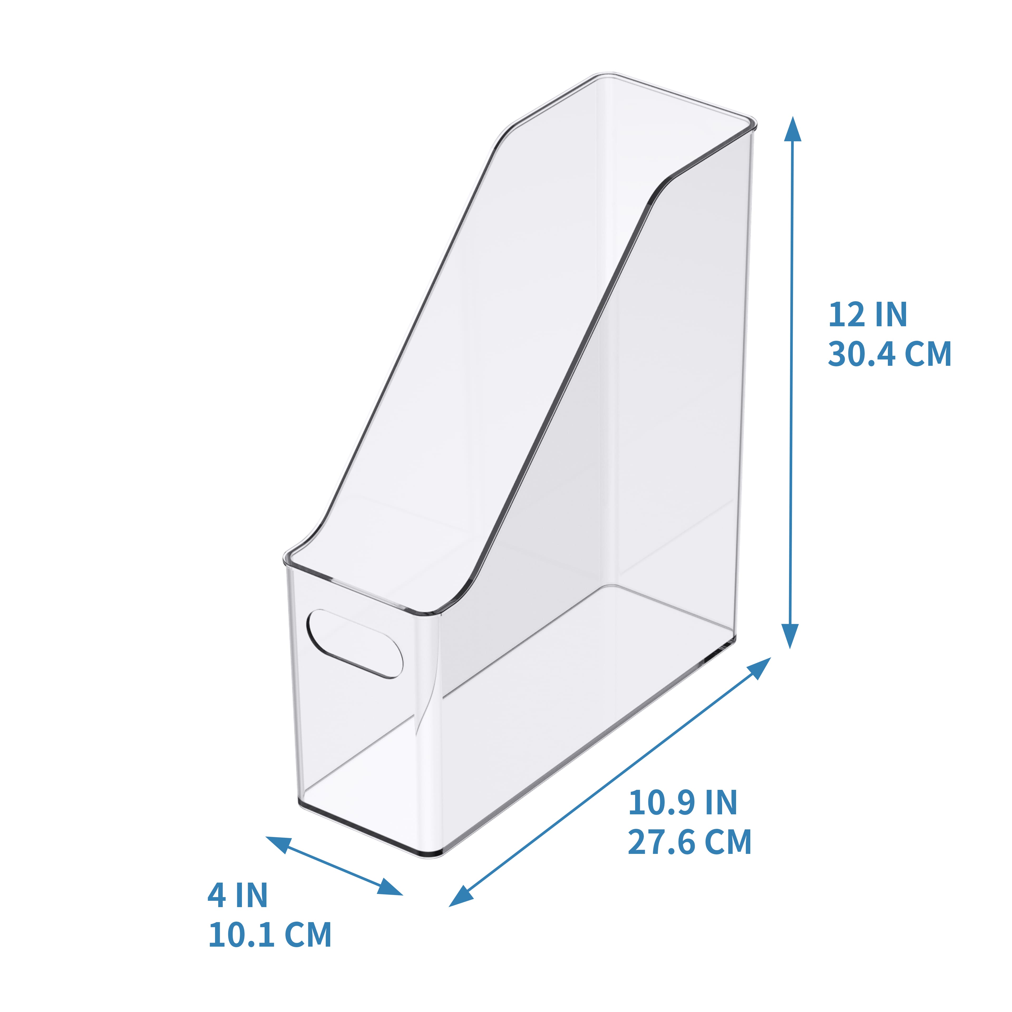 8 Pack: 12" Clear Magazine Storage Bin by Simply Tidy®