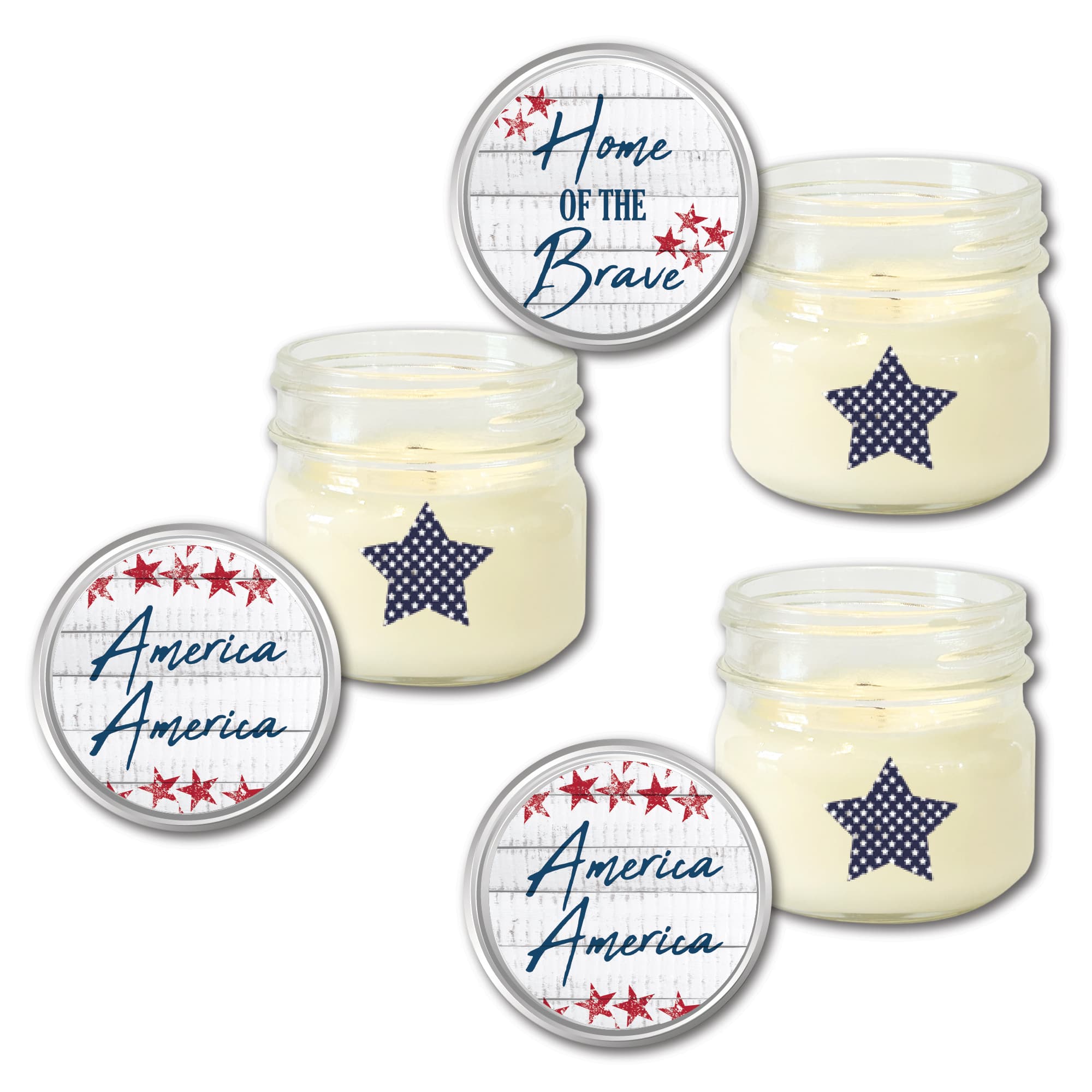 Courtside Market Celebrate 250 Home of the Brave Wreath 4 oz Citronella Soy Wax Candle 3-Piece Set with Wounded Warrior Project