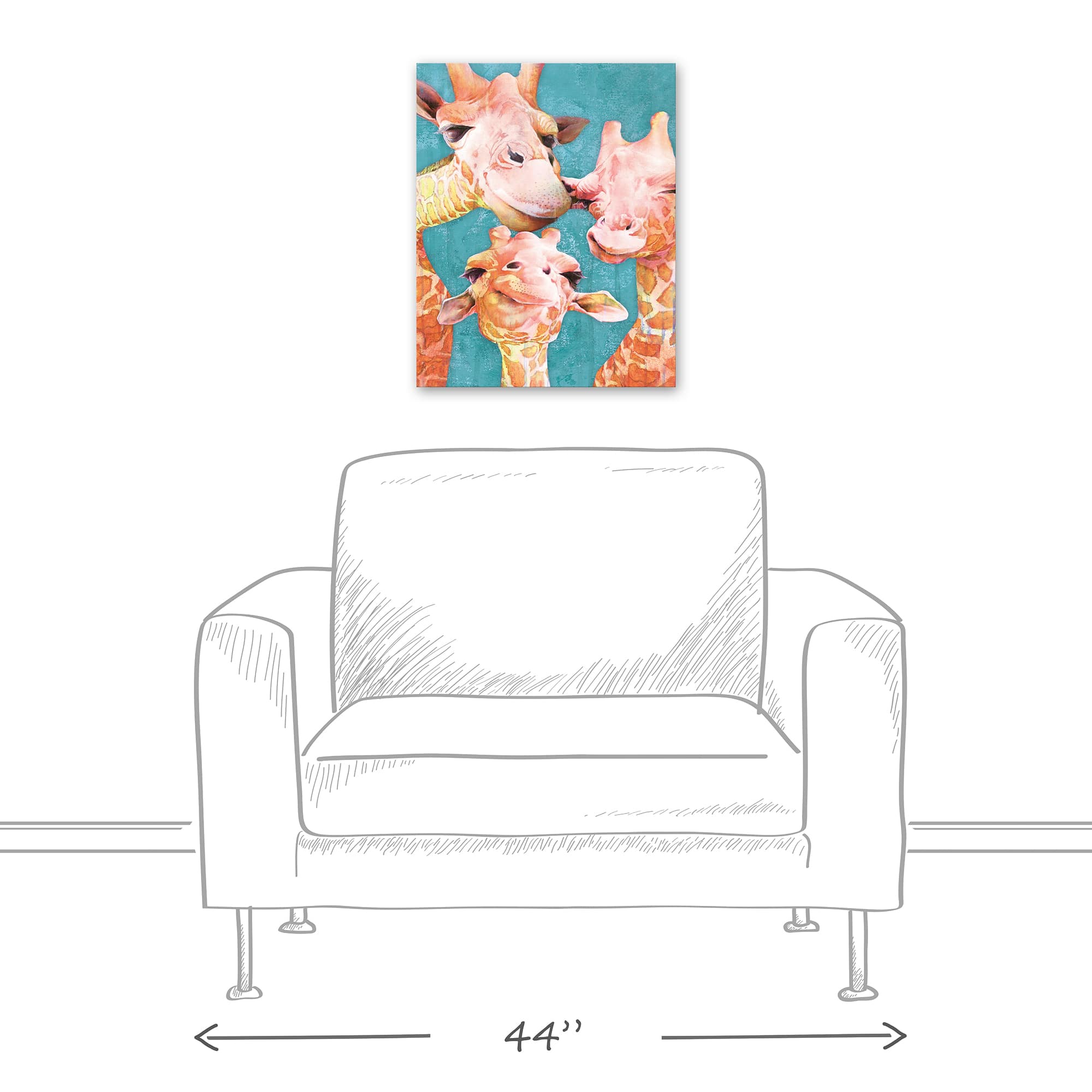 Giraffe Selfie 16" x 20" Canvas Wall Art