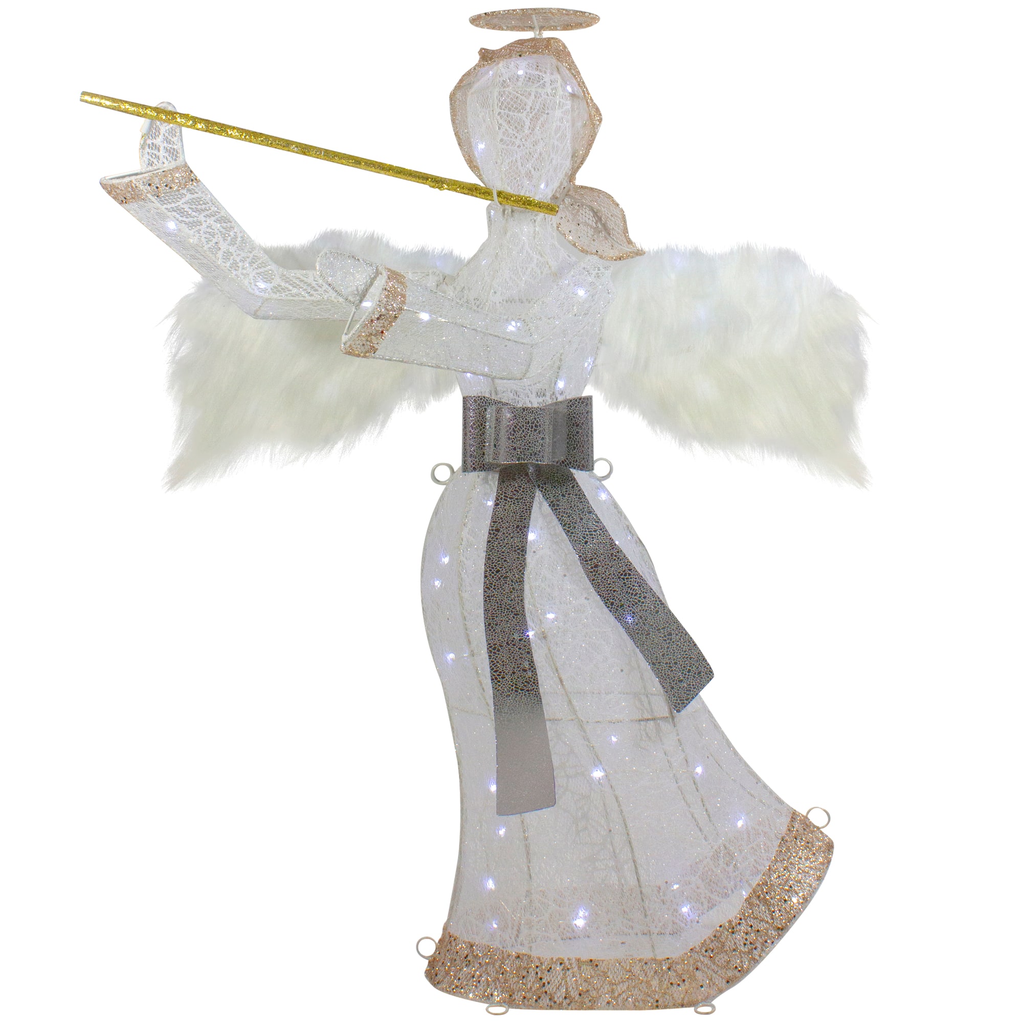 Northlight 36" LED Lighted Lace Angel with Flute Indoor/Outdoor Christmas Decoration | Michaels®