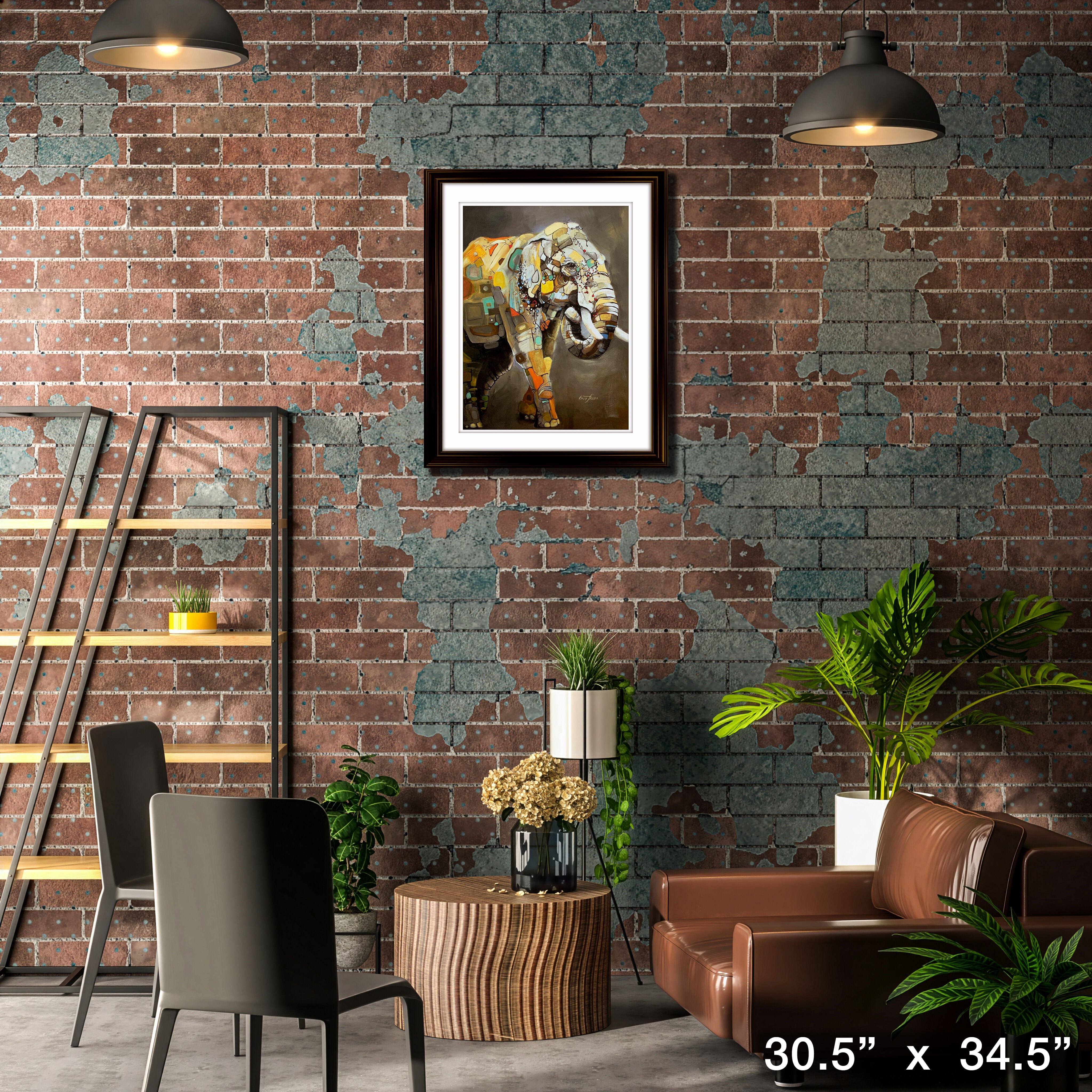Asian Elephant Framed Print 20" x 26" by Britt Freda 30.5" x 34.5"