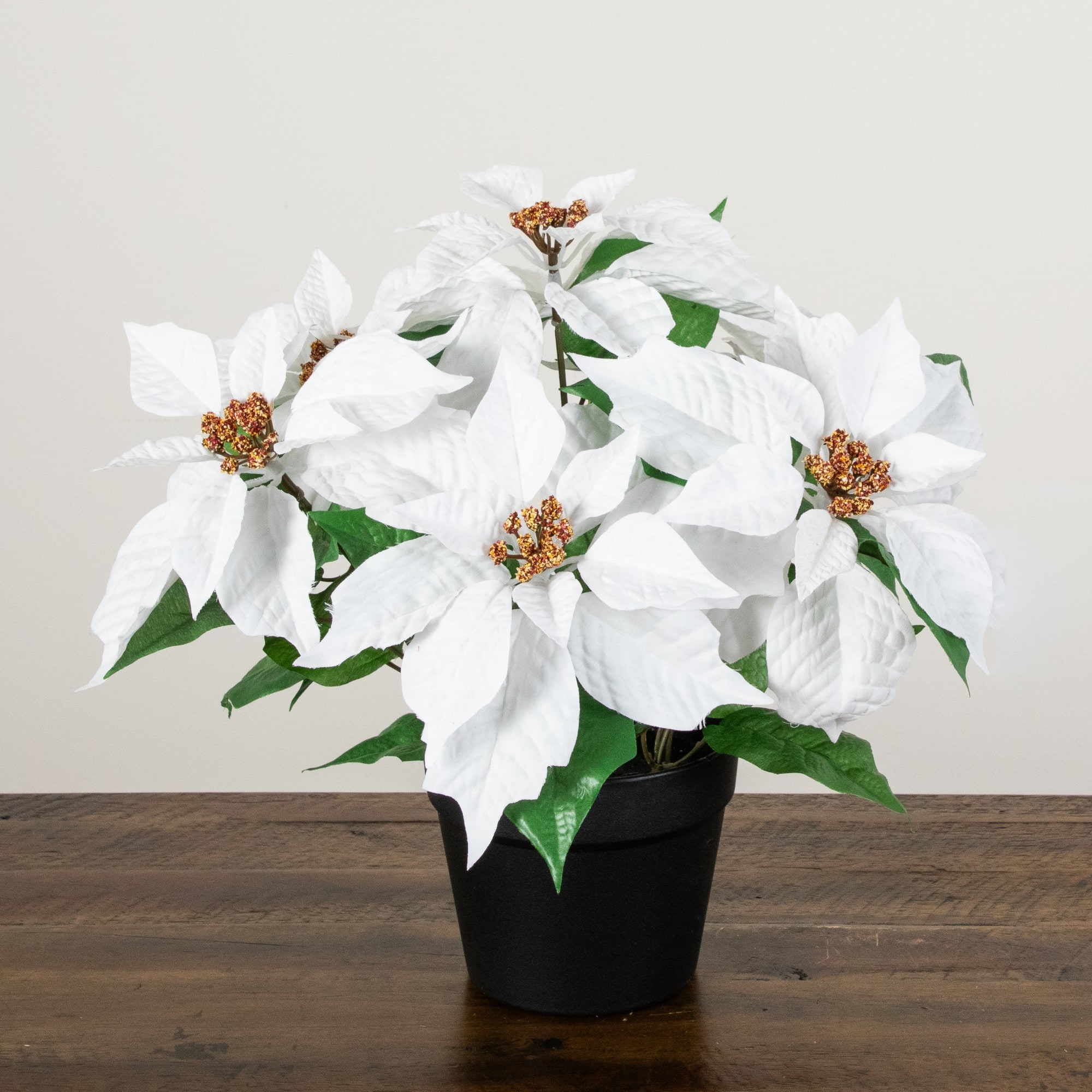 Nearly Natural 15.5" Artificial Potted Poinsettia Plant
