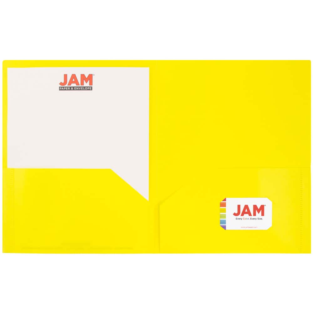 JAM Paper 9.5" x 11.5" Plastic 2 Pocket School POP Folders