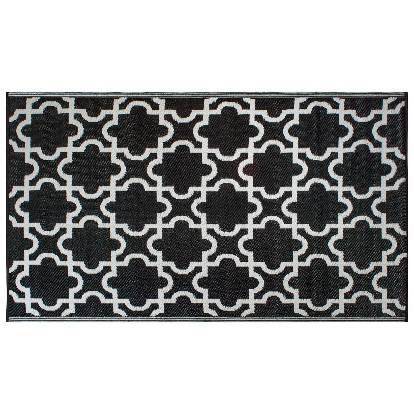 DII® Black Lattice Outdoor Rug, 4ft. x 6ft.