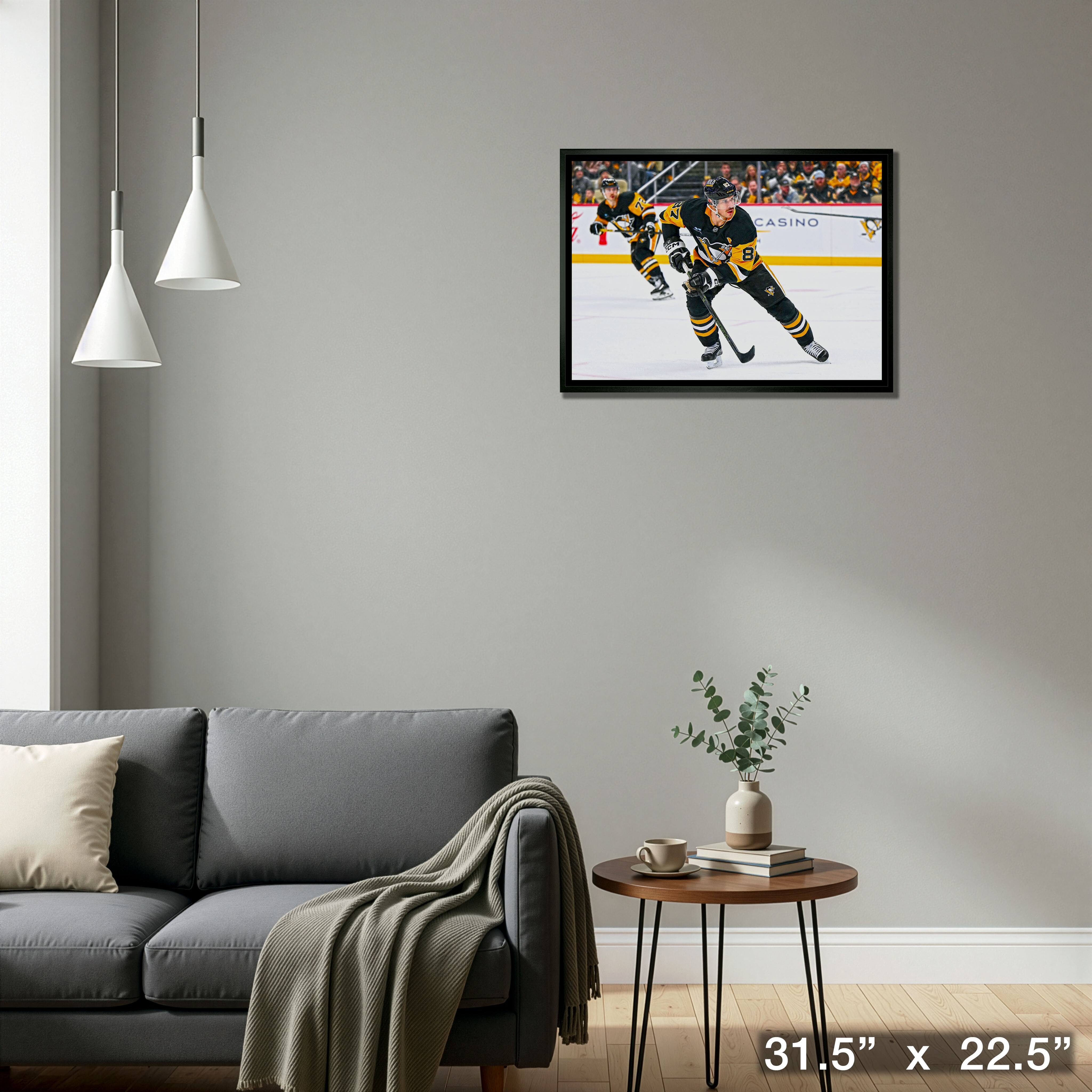 Sidney Crosby 20" x 29" Framed Canvas Pittsburgh Penguins 31.5" x 22.5"