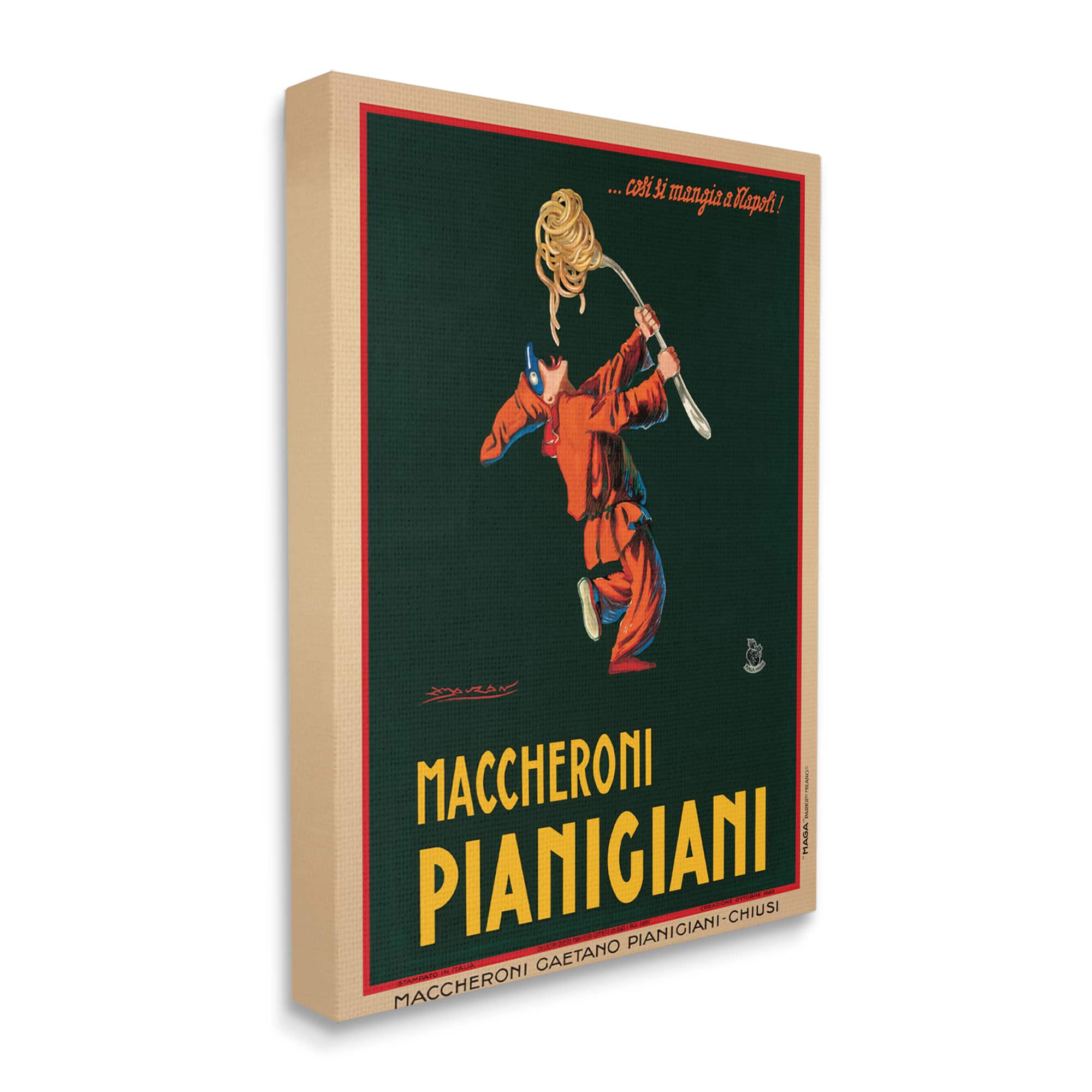 Stupell Industries Maccheroni Pianigiani Vintage Design Canvas Wall Art