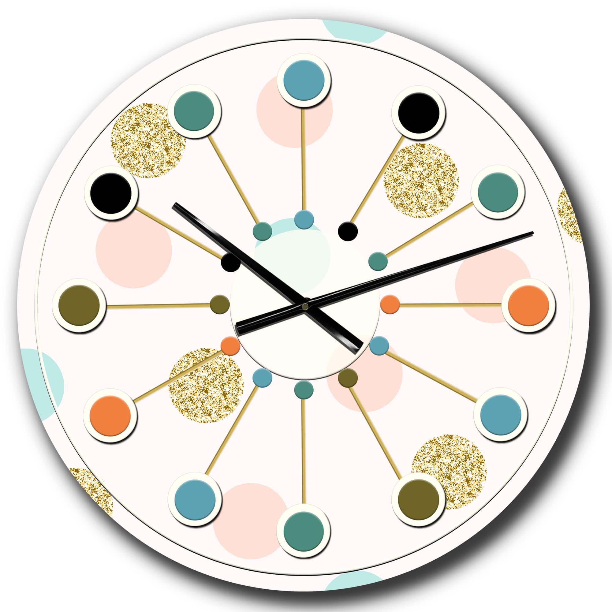 Designart 'Gold Chic Design Iii Mid-Century Modern Wall Clock
