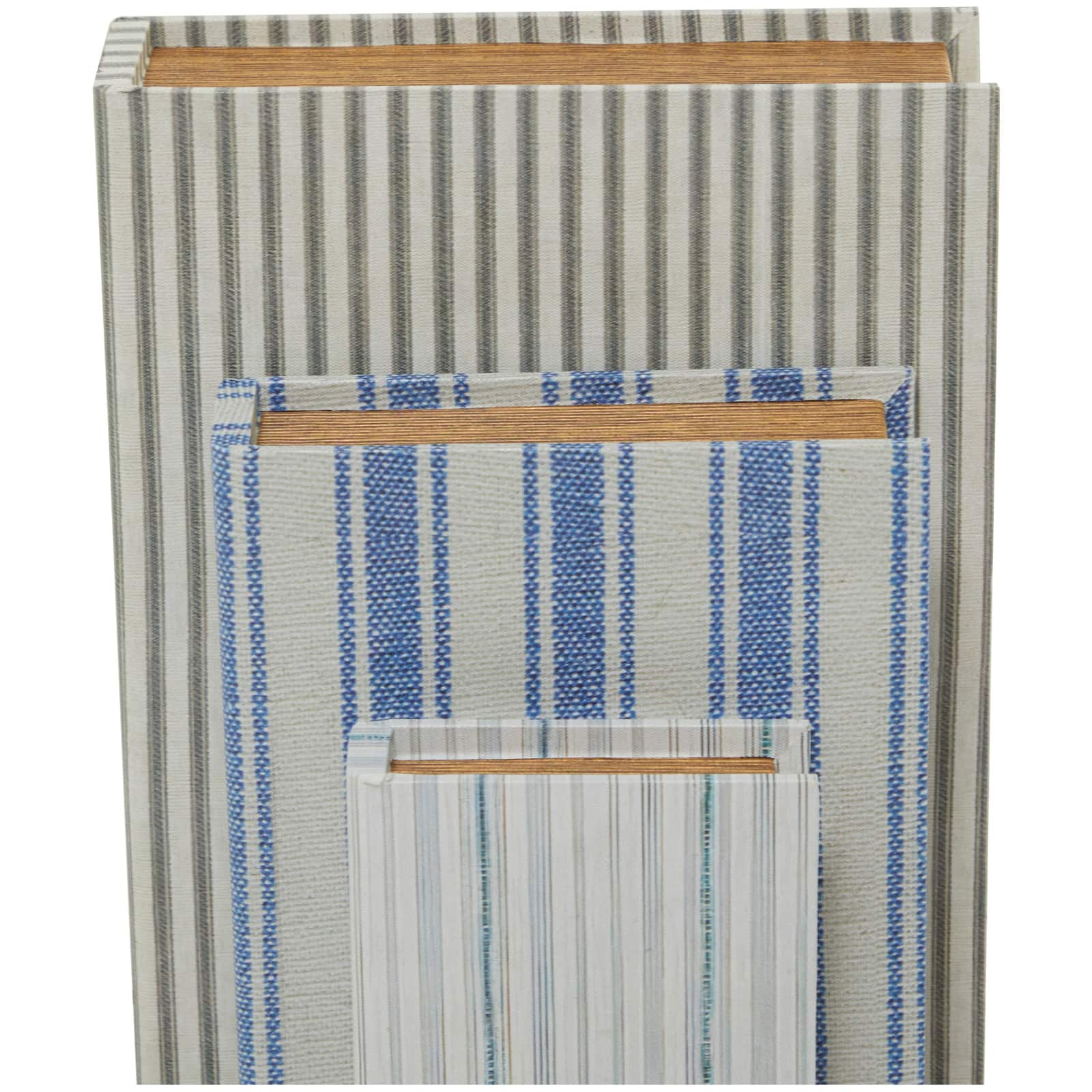 Striped Canvas Faux Book Box Set