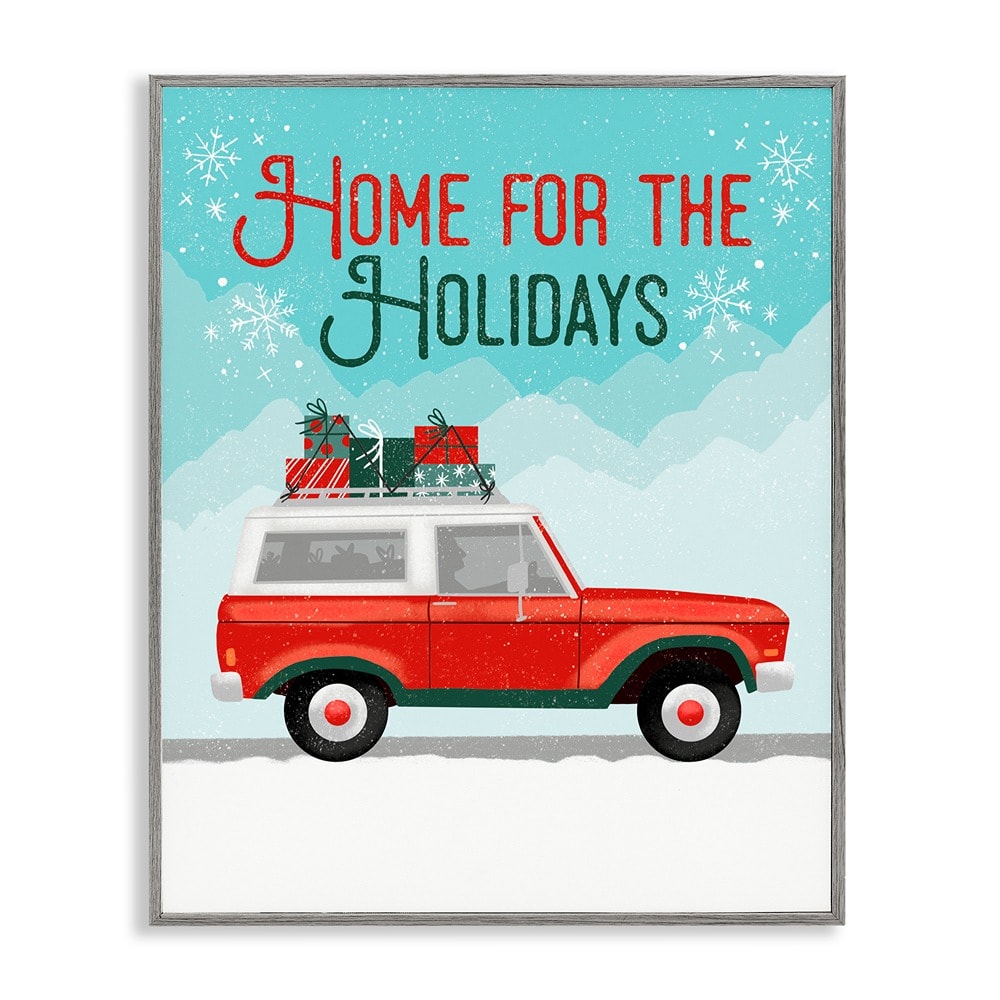 Stupell Industries 14" x 11" Retro Home for Holidays Framed Giclée Wall Art