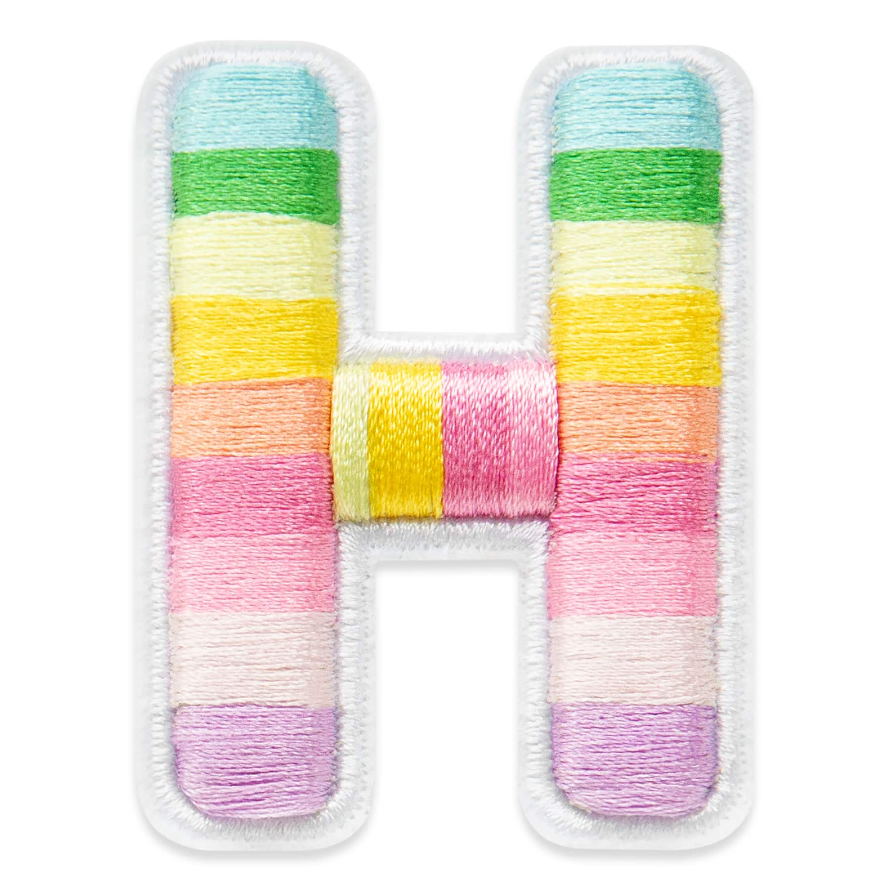 2" Pastel Rainbow Stripes Letter Iron-On & Adhesive Patch by Make Market