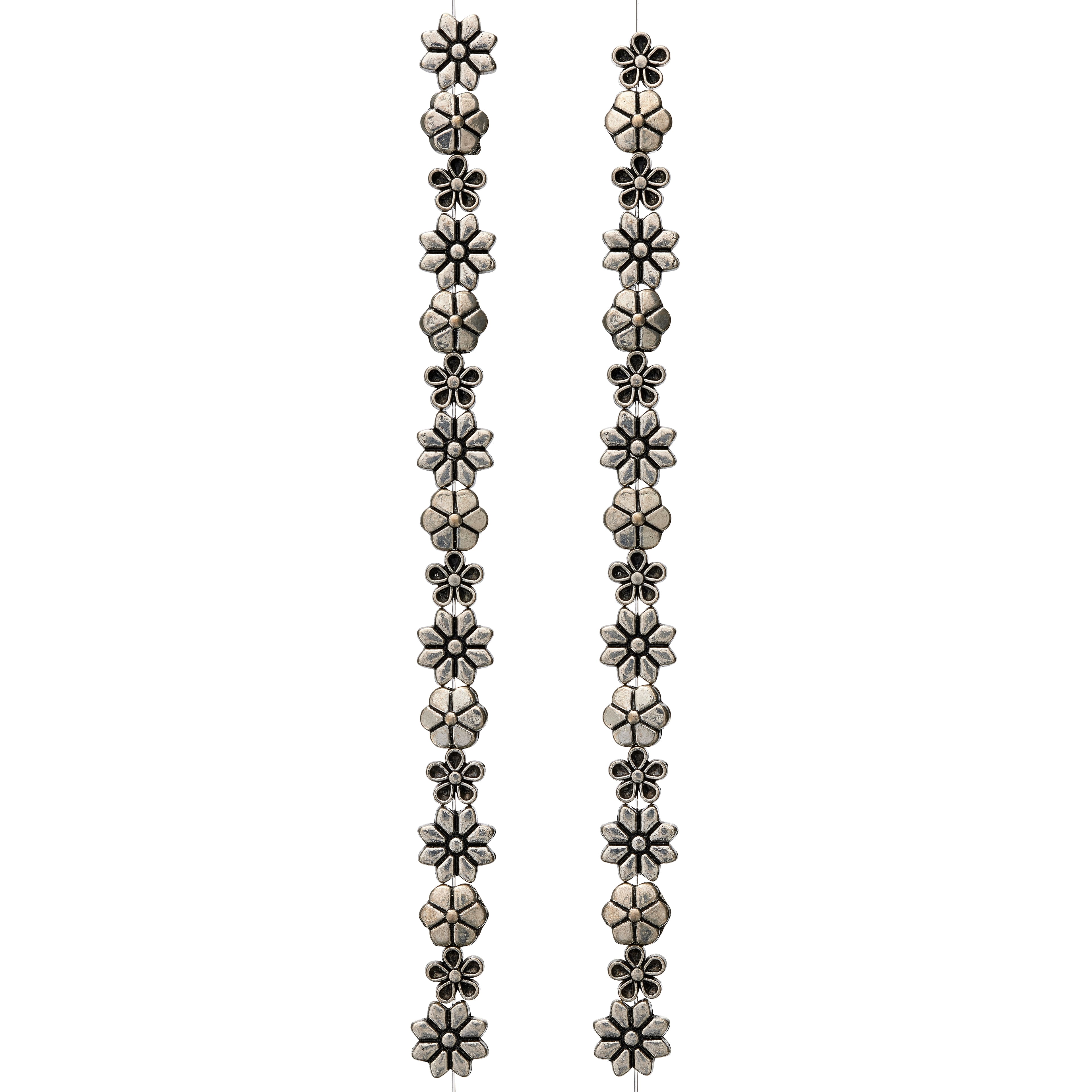 12 Packs: 32 ct. (384 total) Silver Metal Flower Beads by Bead Landing™
