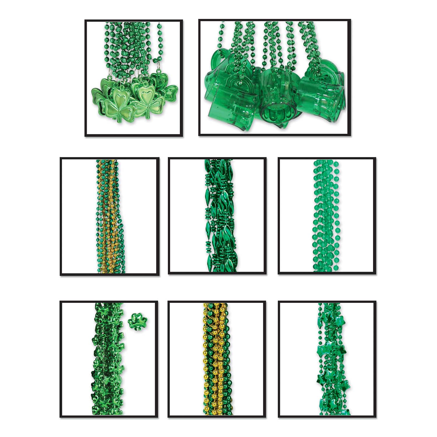 Beistle Green & Gold St. Patrick's Beads Assortment Necklaces, 100ct.