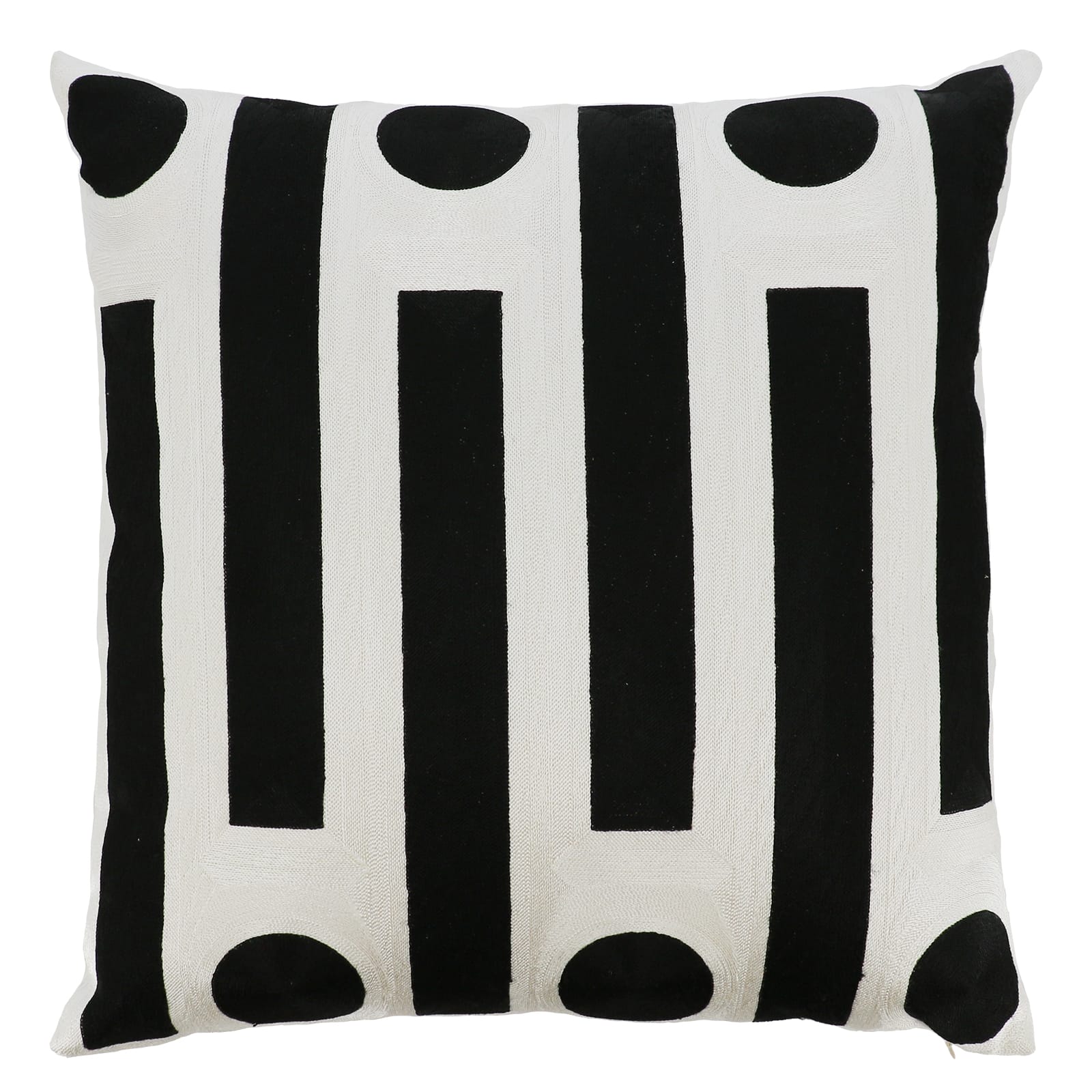 Jonathan Adler x Michaels 20" Black & White Race Track Embroidered Pillow