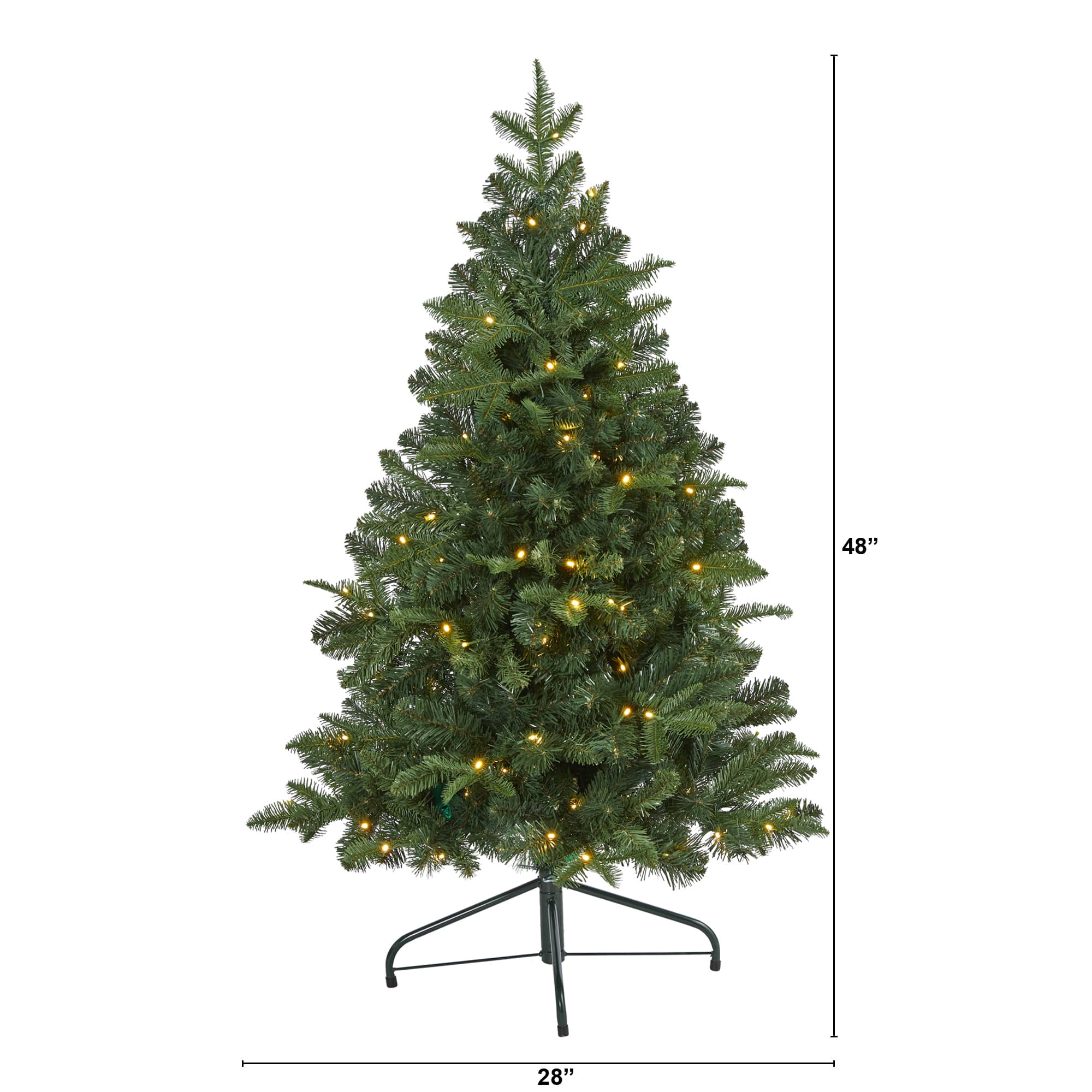 4ft. Pre-Lit Grand Teton Spruce Flat Back Artificial Christmas Tree, Clear LED Lights