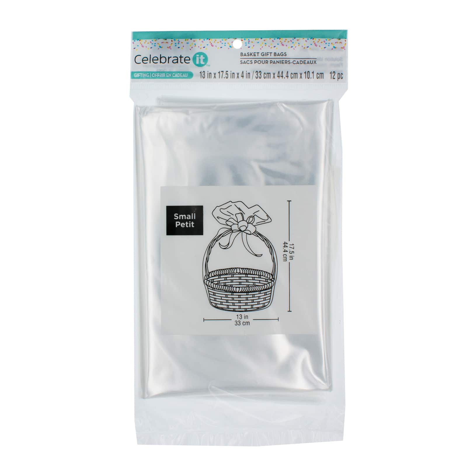 12 Packs: 12 ct. (144 total) Clear Basket Gift Bags by Celebrate It