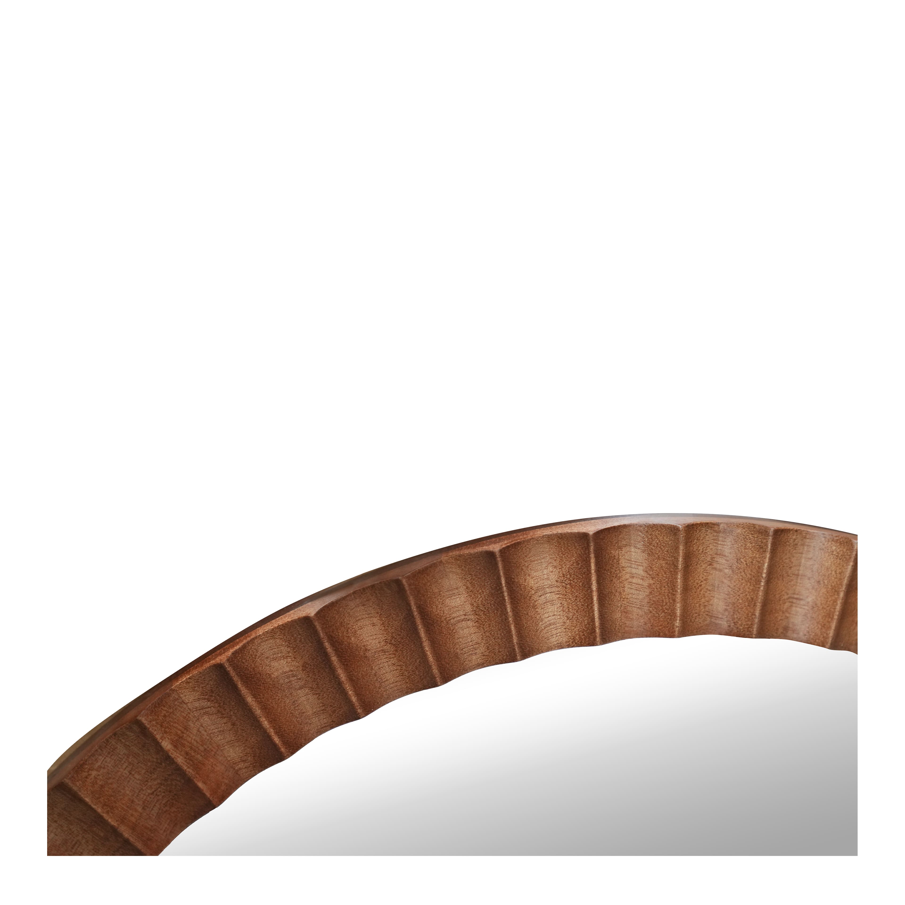 21.5" Round Wave Wood Decorative Mirror by Ashland®
