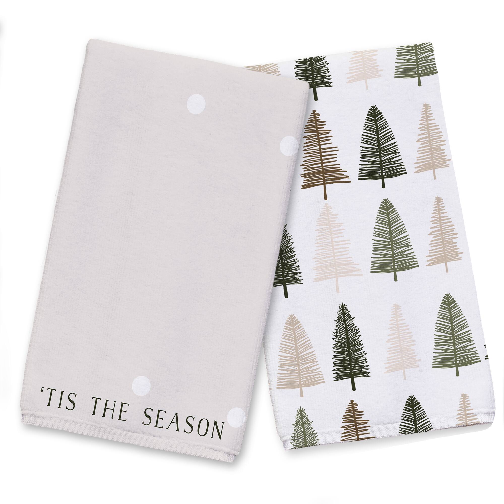 Tis the Season Snow Trees Tea Towels - Set of 2