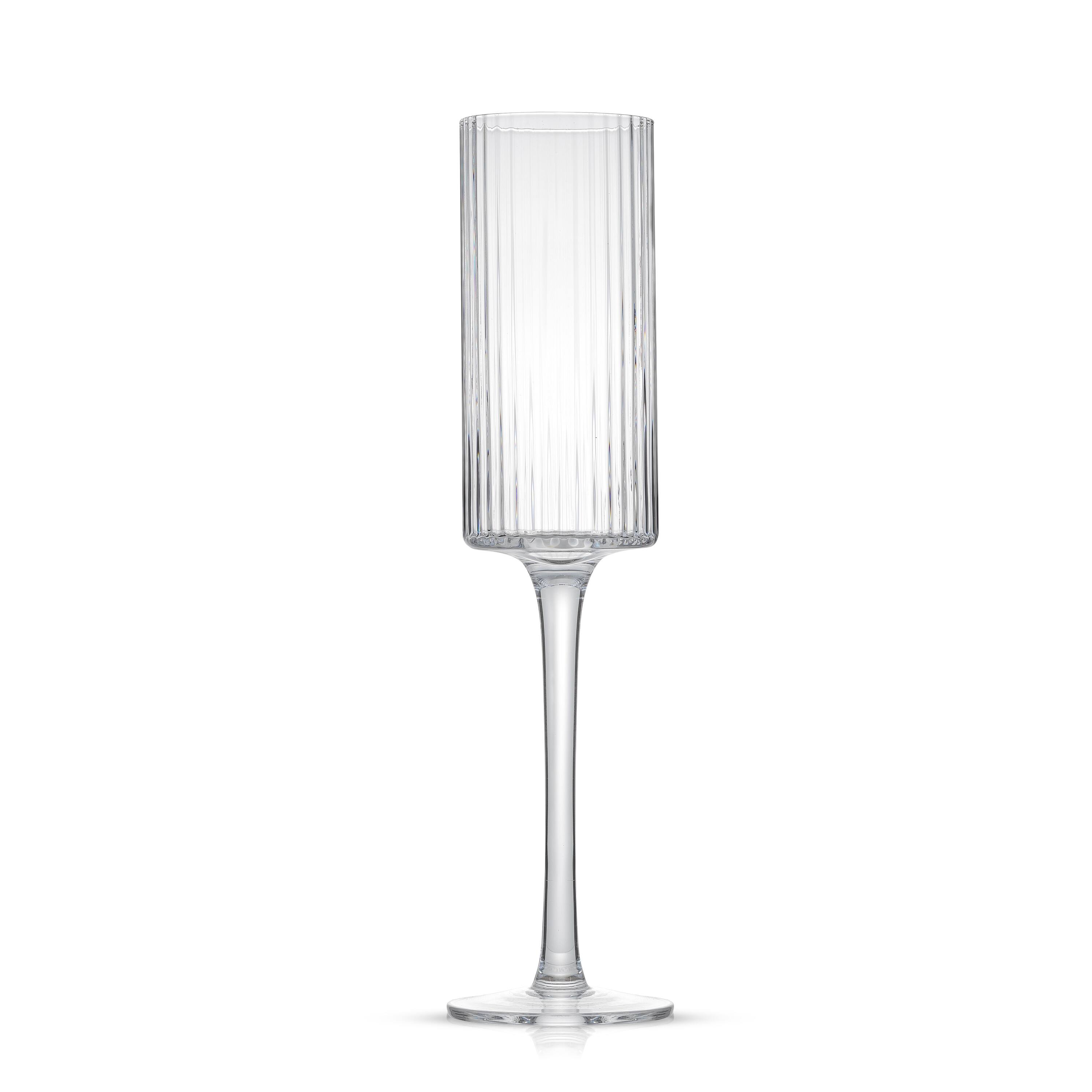 JoyJolt® 6oz. Elle Fluted Cylinder Champagne Glasses, 2ct.