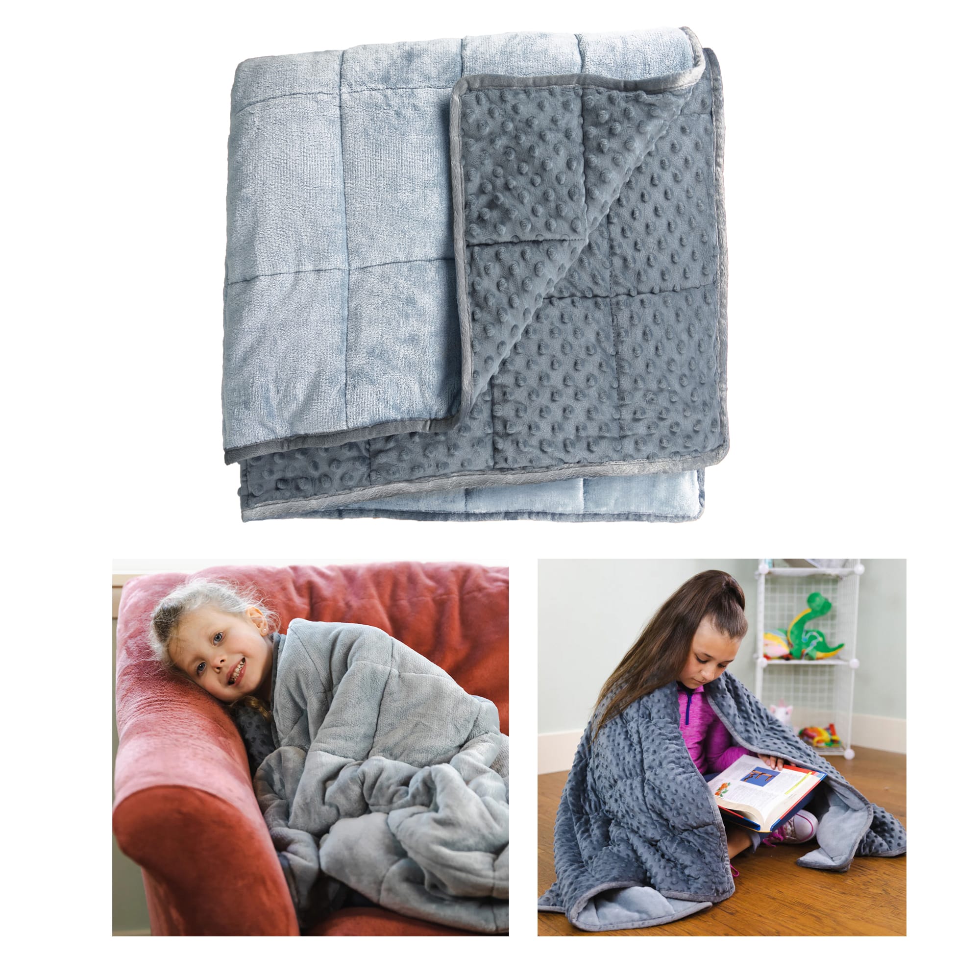 Bouncyband® 40" x 12" Sensory Weighted Dual Texture Shoulder Wrap for Kids