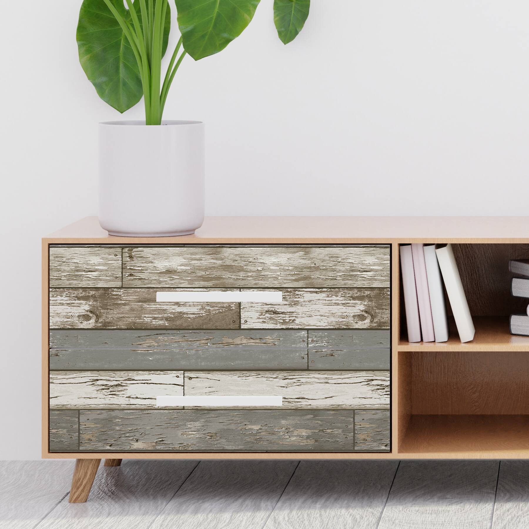 NuWallpaper Scrap Wood Beige Peel & Stick Wallpaper