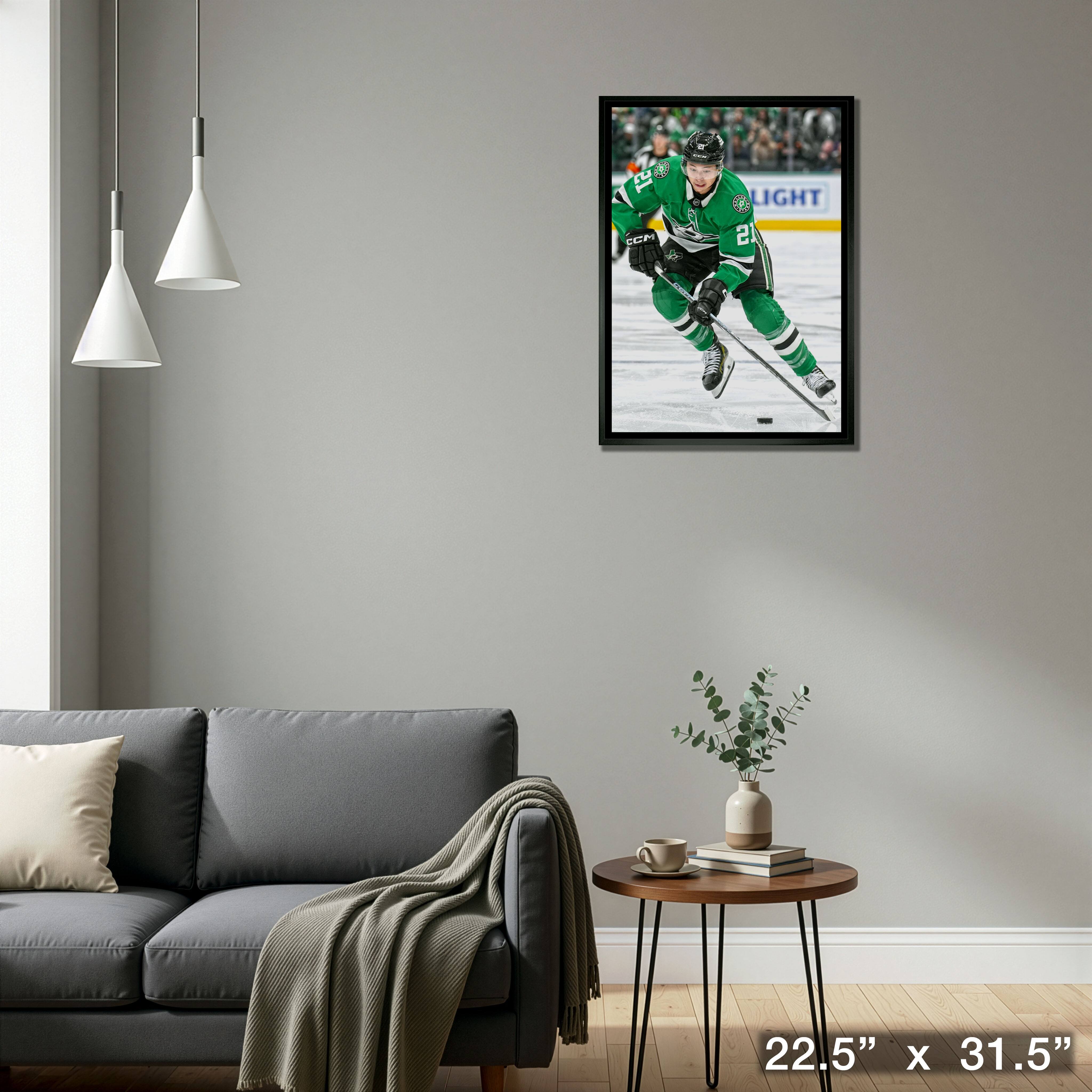 Jason Robertson 20" x 29" Framed Canvas Dallas Stars 22.5" x 31.5"