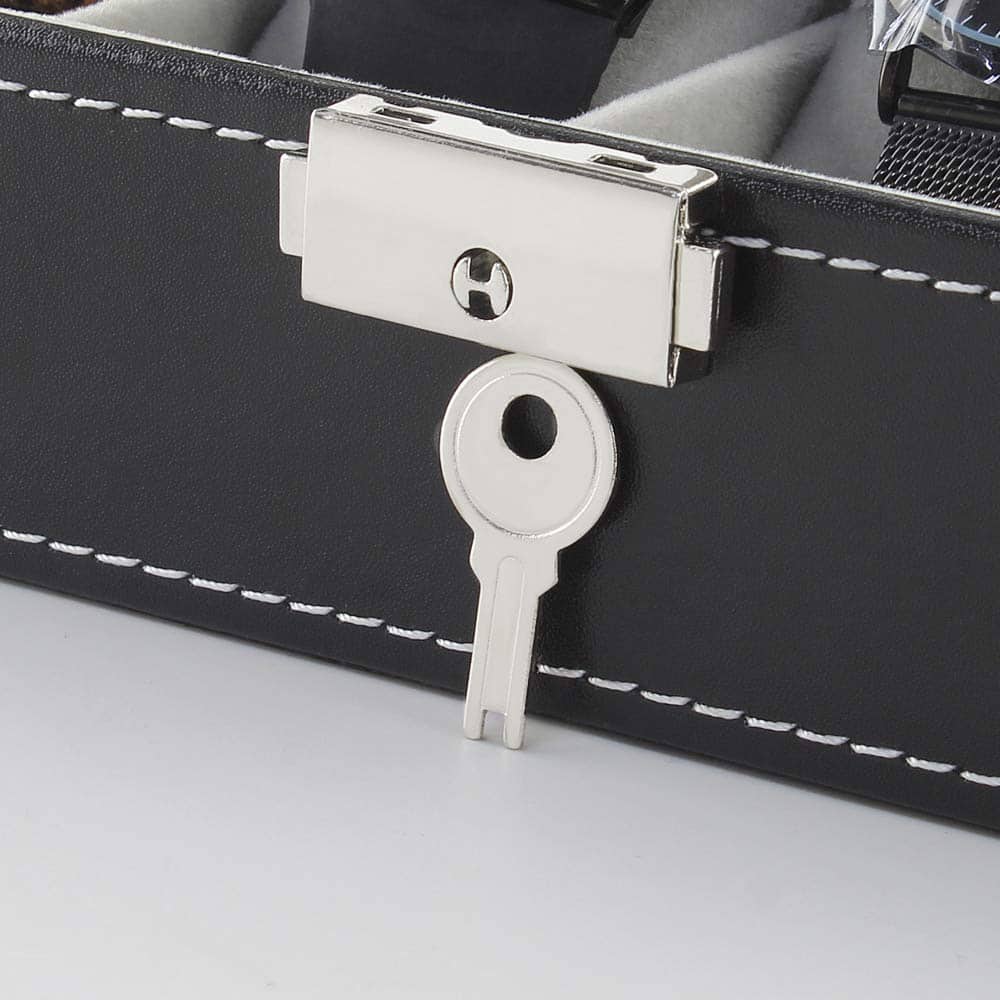 Obsidian Black Hexa Leather Watch Box