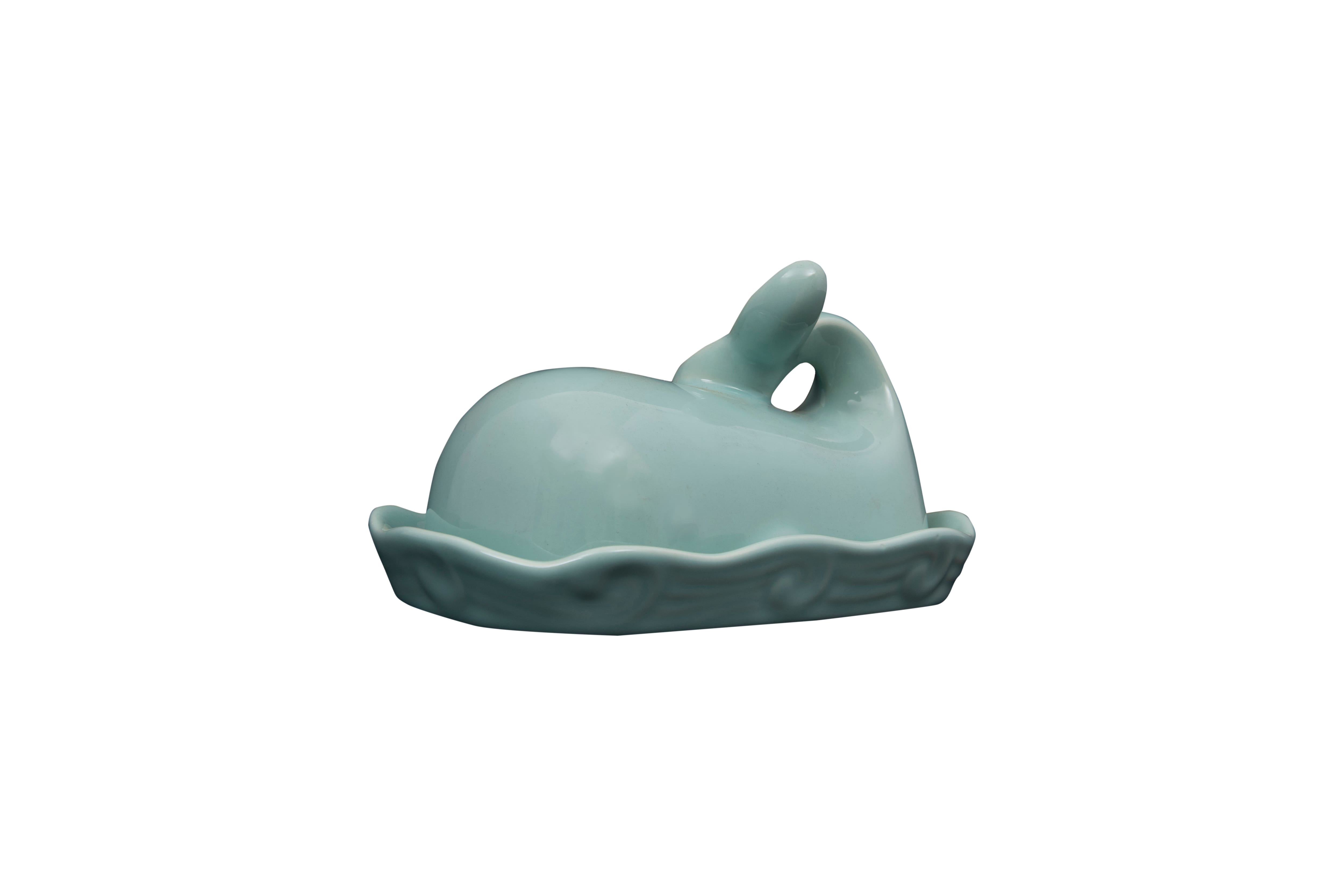 Hello Honey® Aqua Blue Whale Shaped Butter Dish