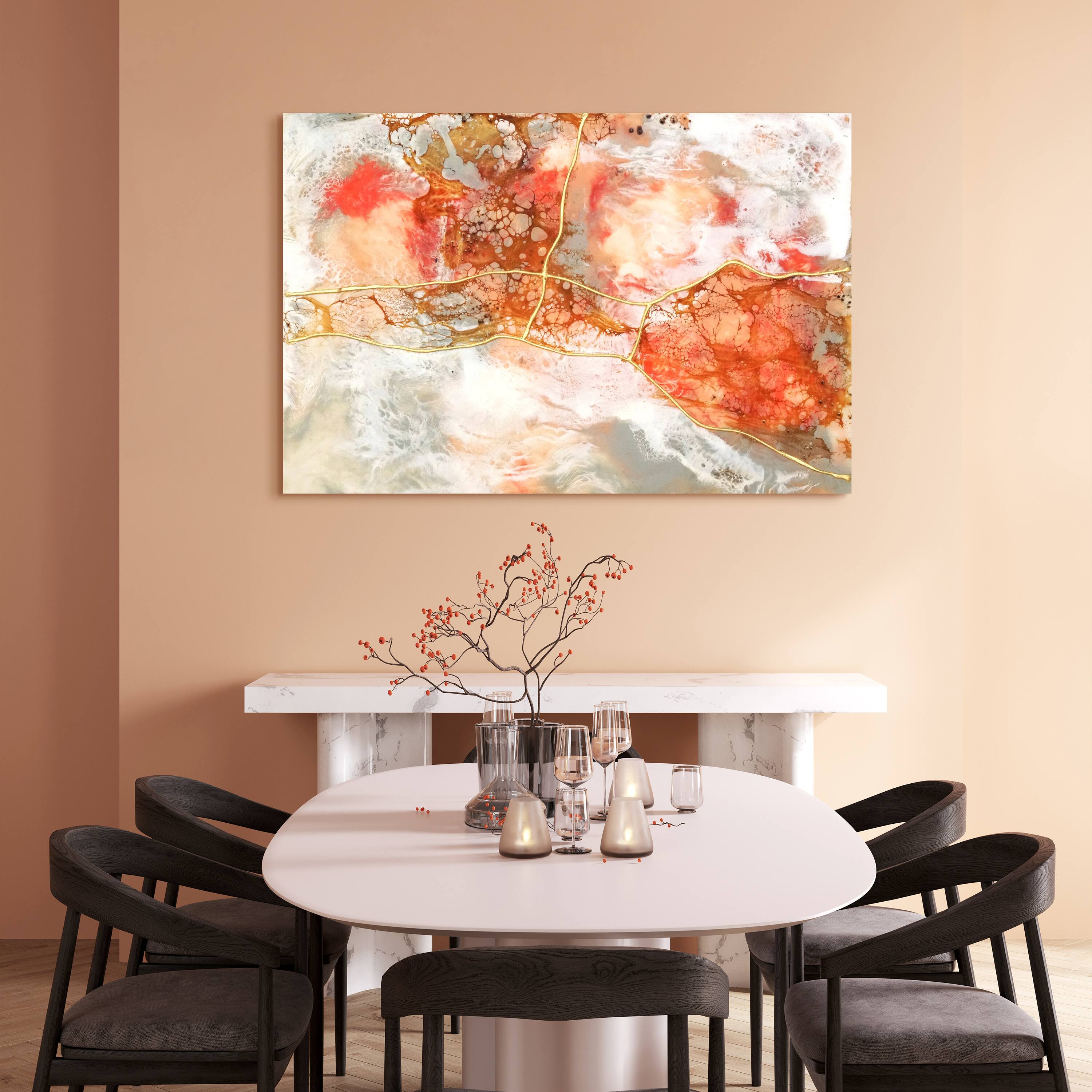 Empire Art Direct 48" x 32" Coral Lace II Frameless Free Floating Printed Tempered Art Glass Wall Art