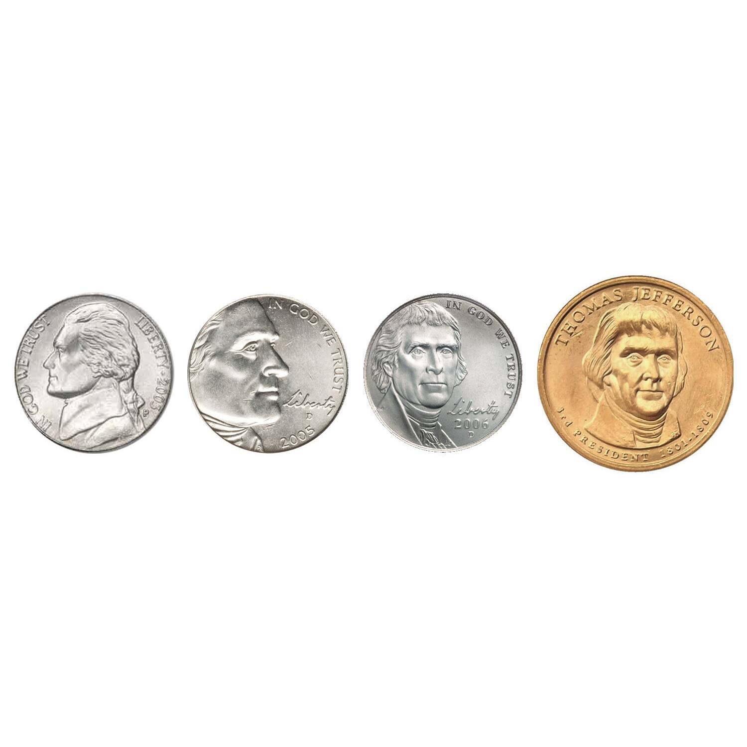 Life, Liberty And The Pursuit Of Happiness Thomas Jefferson Currency and Coin Wall Frame