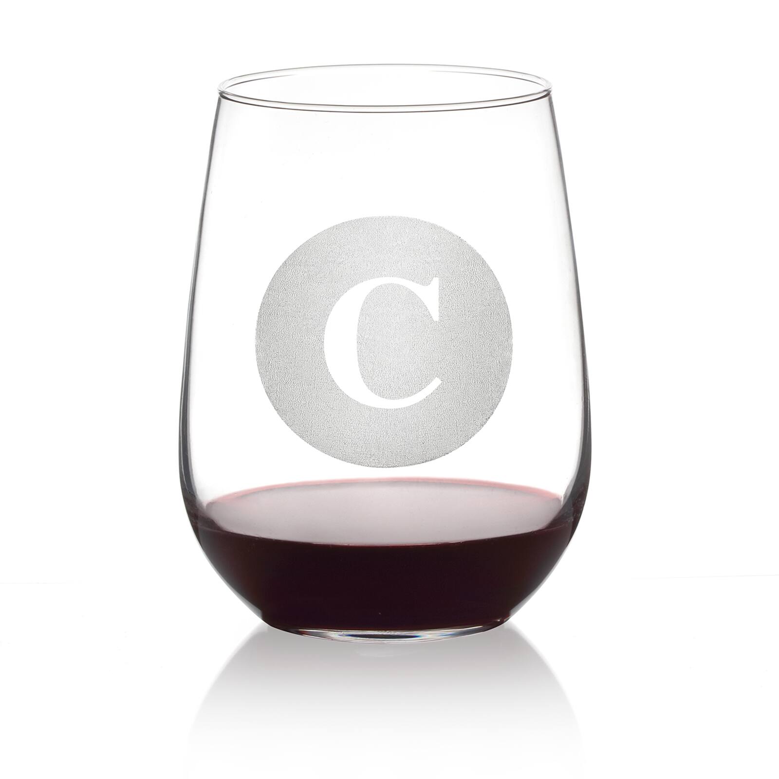 Hortense B. Hewitt Co. Circle Monogram Stemless Wine Glass