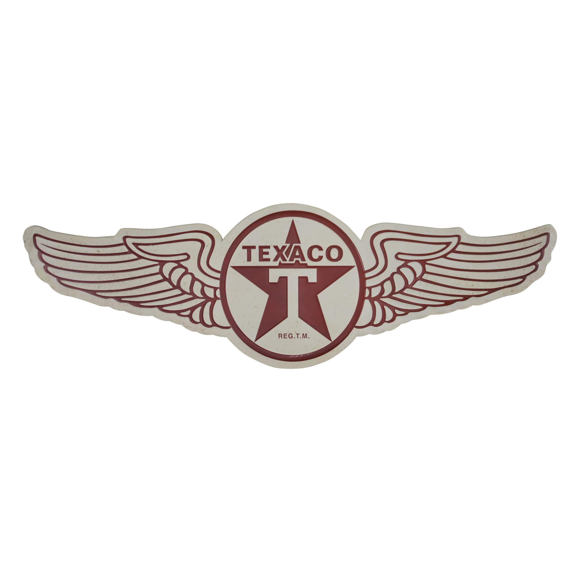 Vintage Texaco Wings Logo Embossed Metal Sign