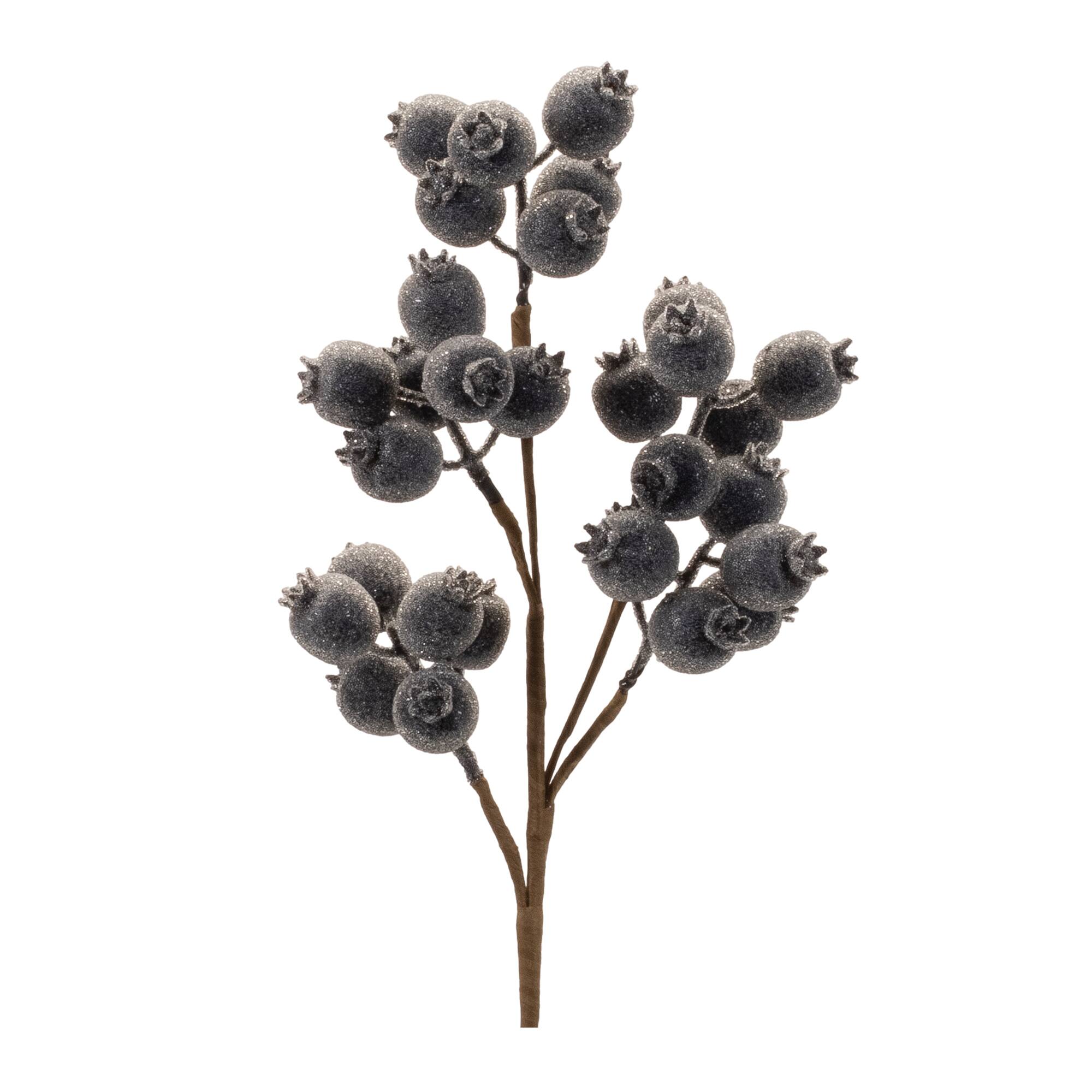 Melrose 20.5" Navy Blue Beaded Berry Sprays, 6ct.