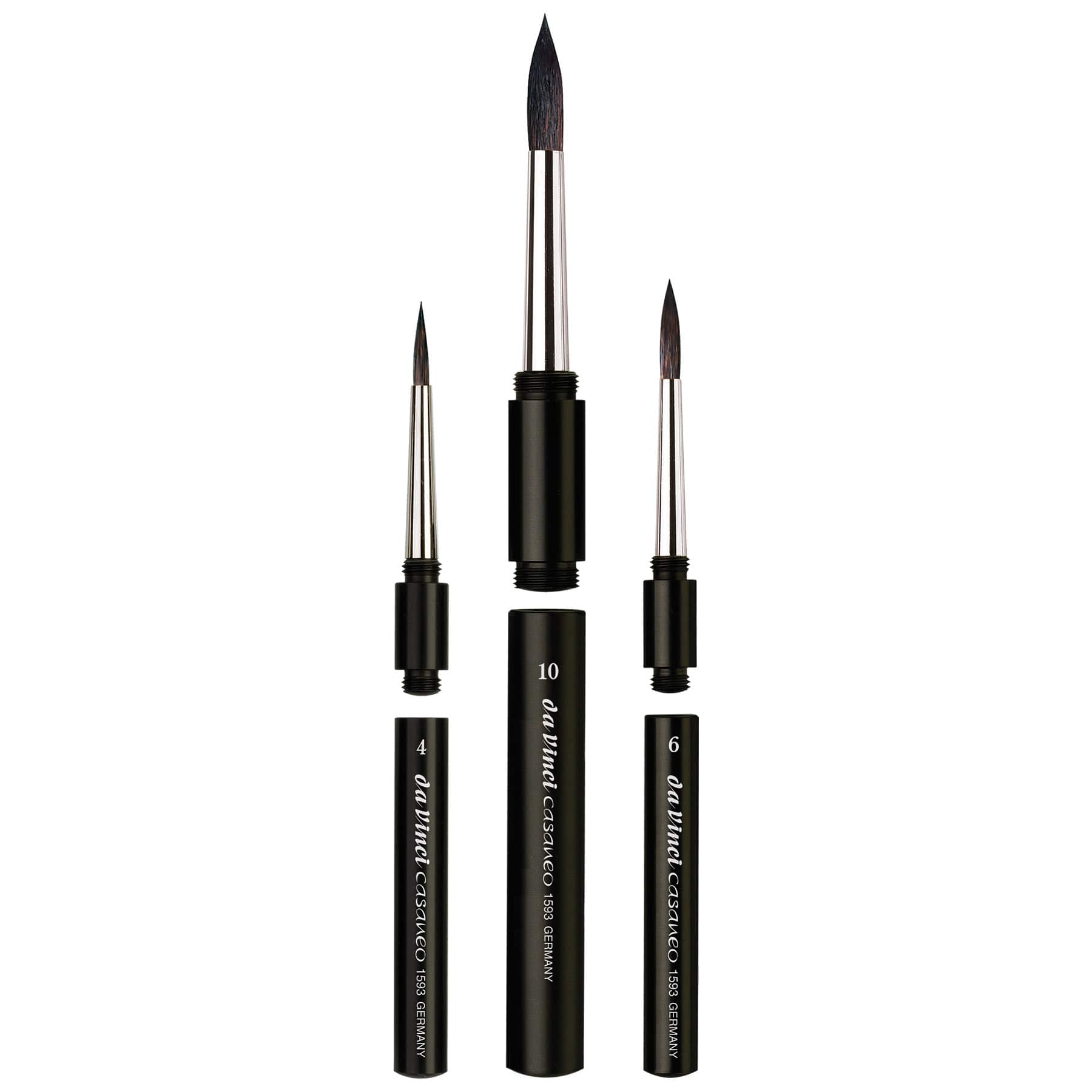 da Vinci CASANEO Series 5382-1593 3 Piece Synthetic Travel Pocket Round Brush Set
