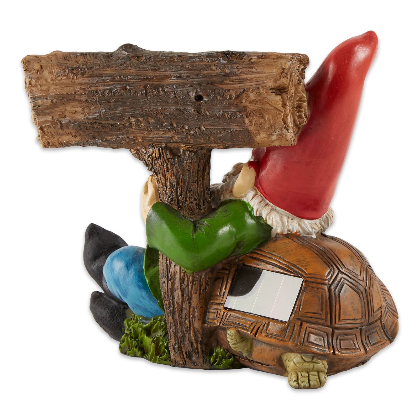 Welcome Gnome Solar Statue 8" x 5" x 7.5