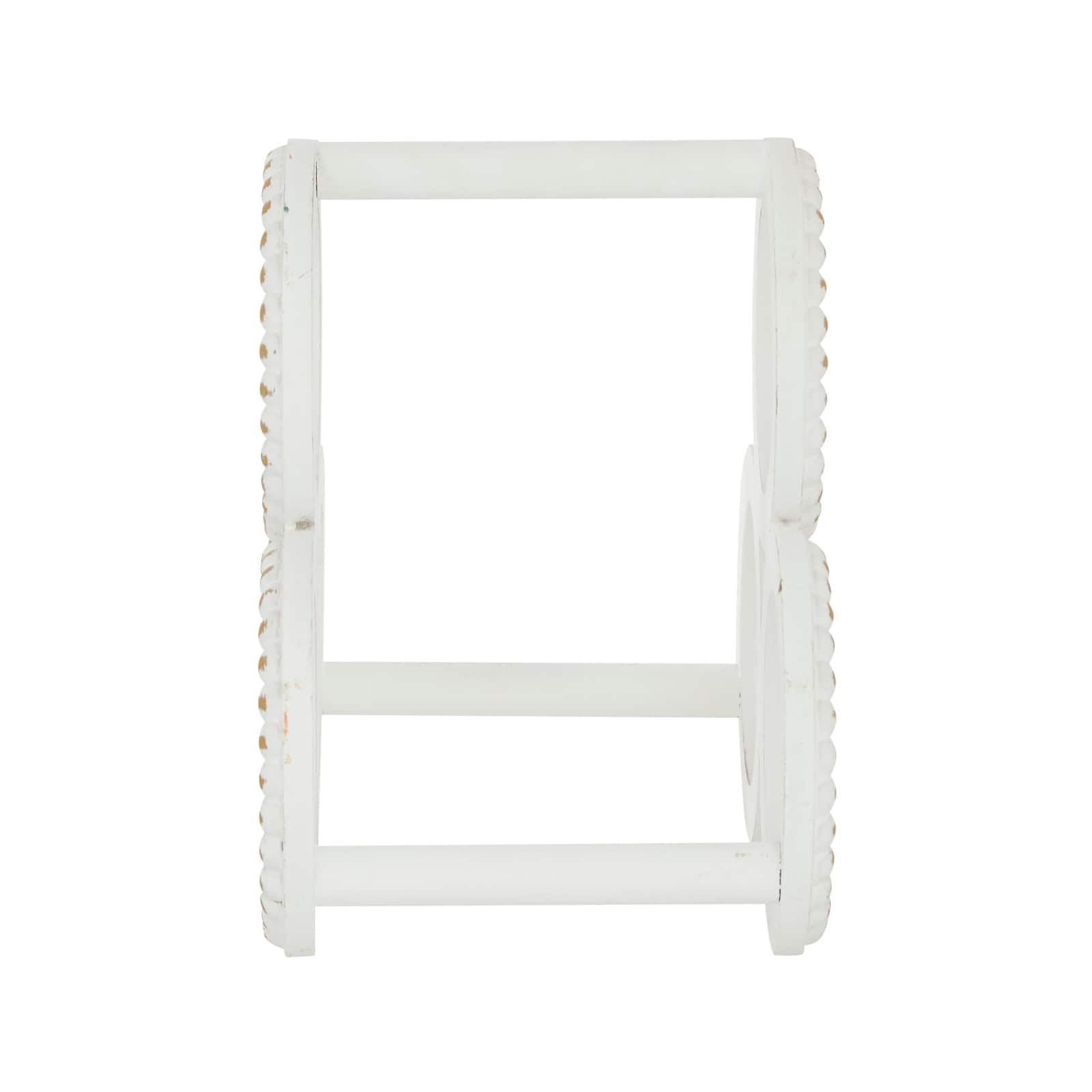 11" White Wood Farmhouse Wine Rack