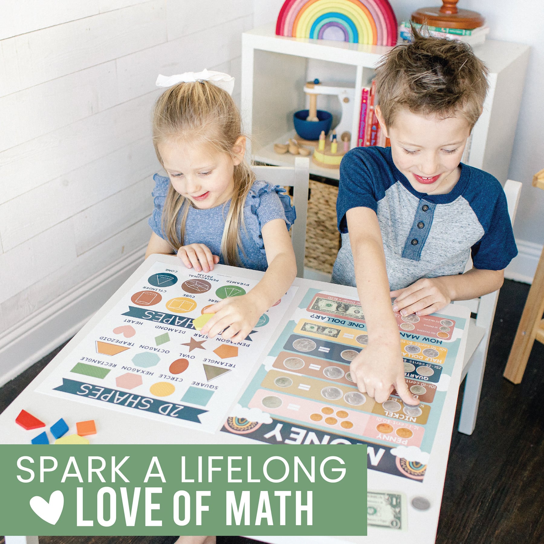 Hadley Designs 11" x 17" Boho Math Multiplication and Division Elementary Laminated Posters Set