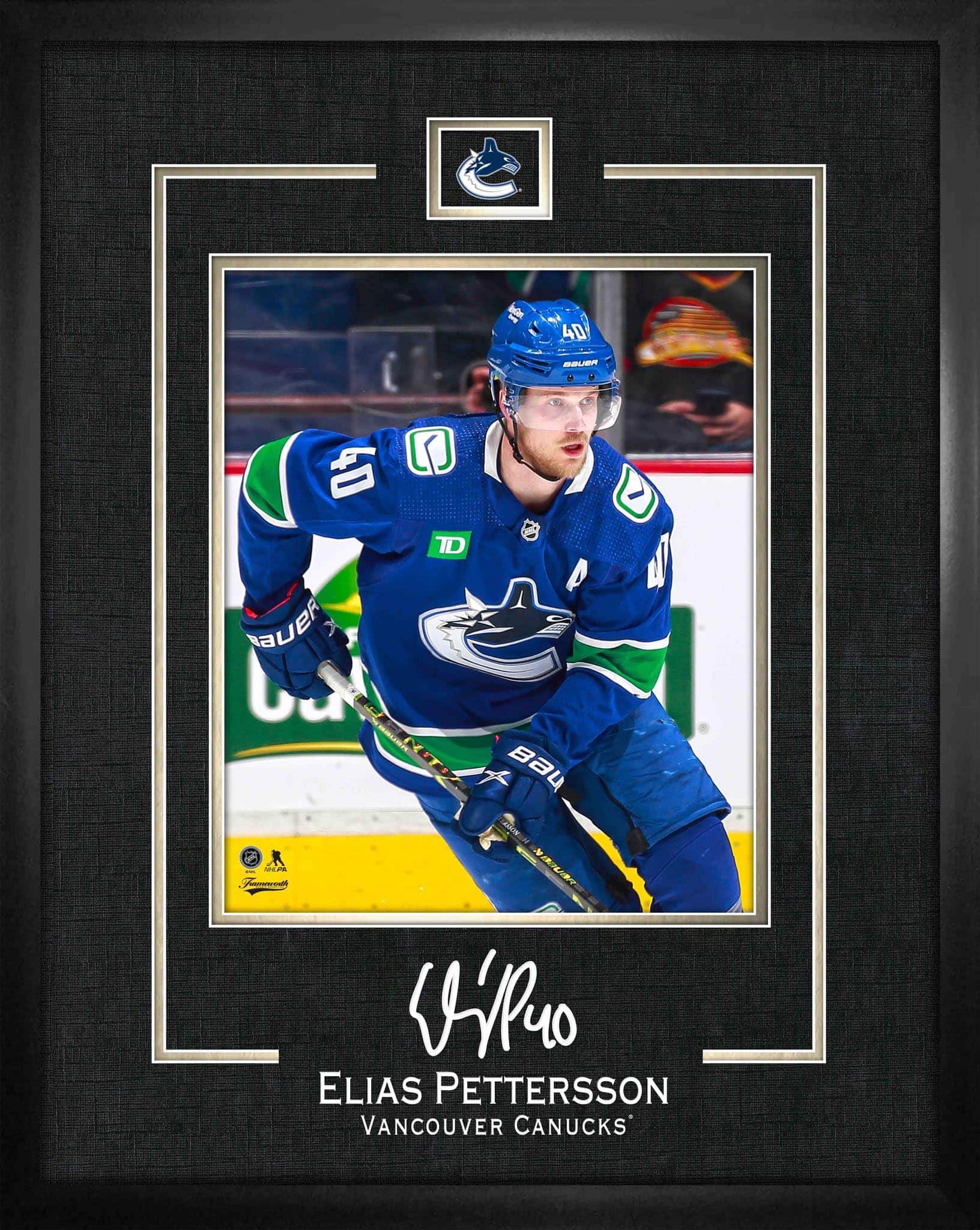 Elias Pettersson 16" x 20" Replica Signature Frame Canucks