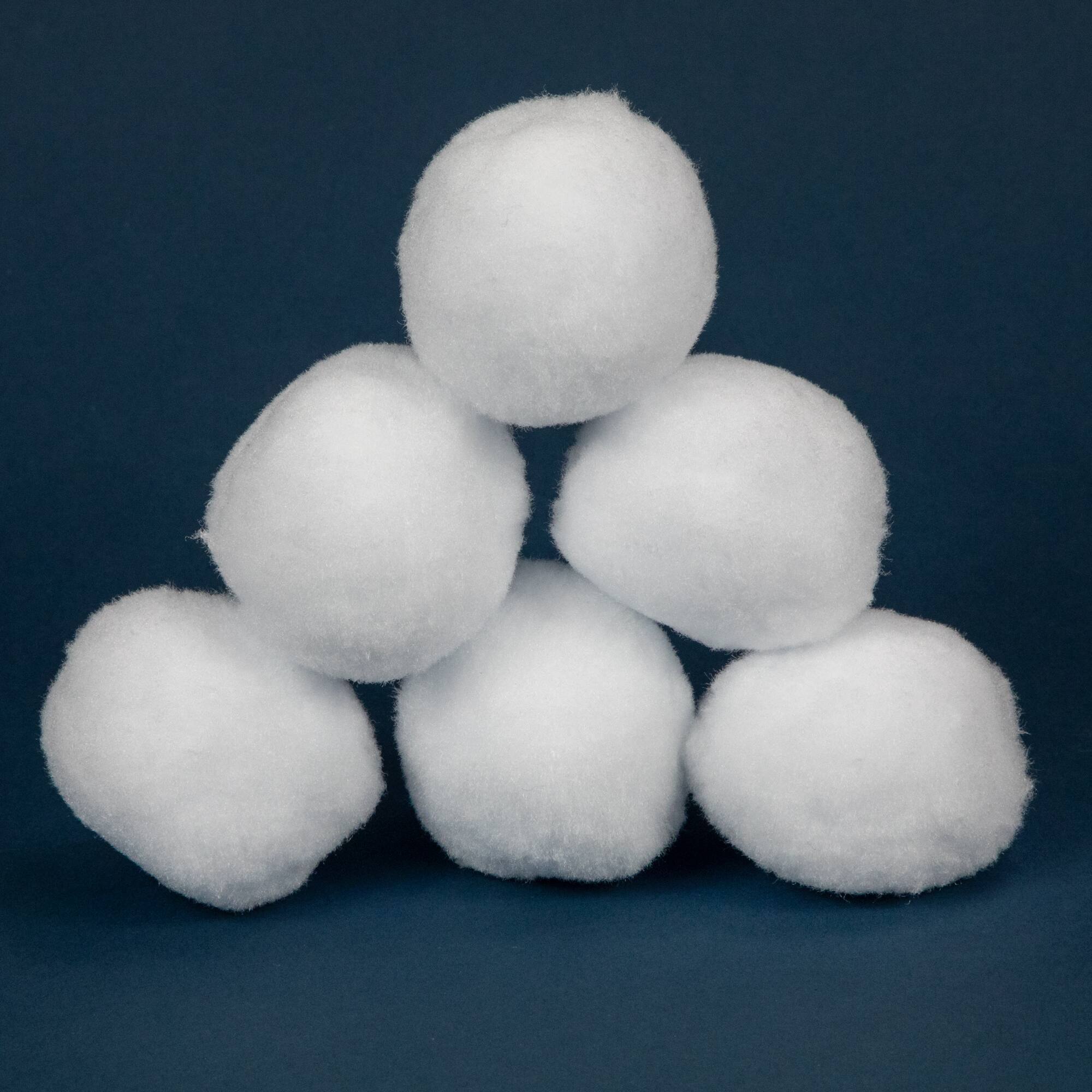 2.25" Plush Faux Christmas Snow Balls, 6ct.