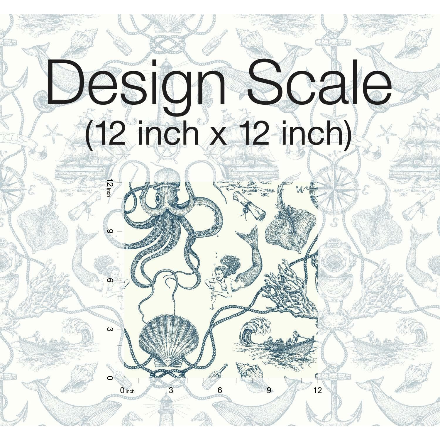 RoomMates Deep Sea Toile Peel & Stick Wallpaper