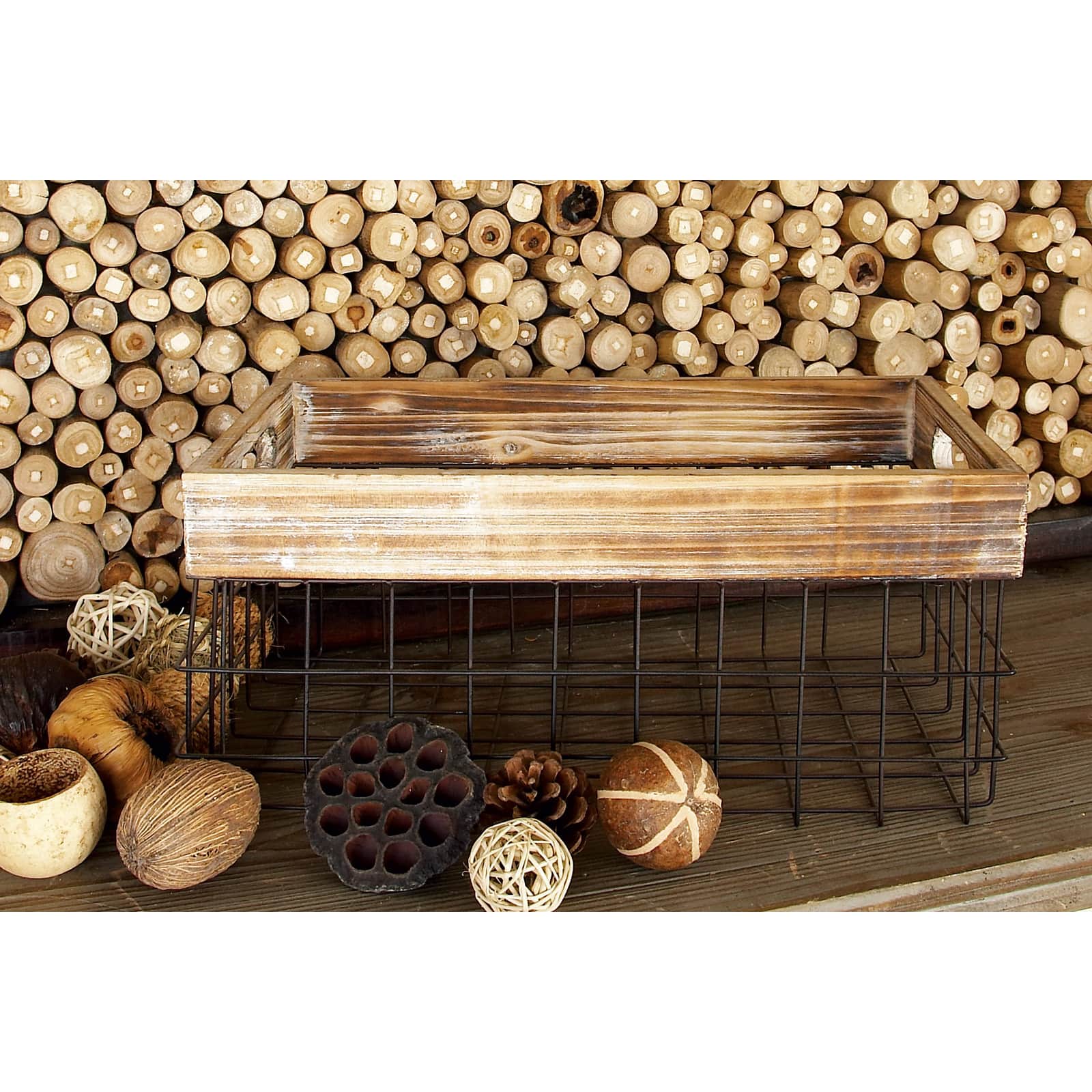 Black Metal Farmhouse Storage Basket Set