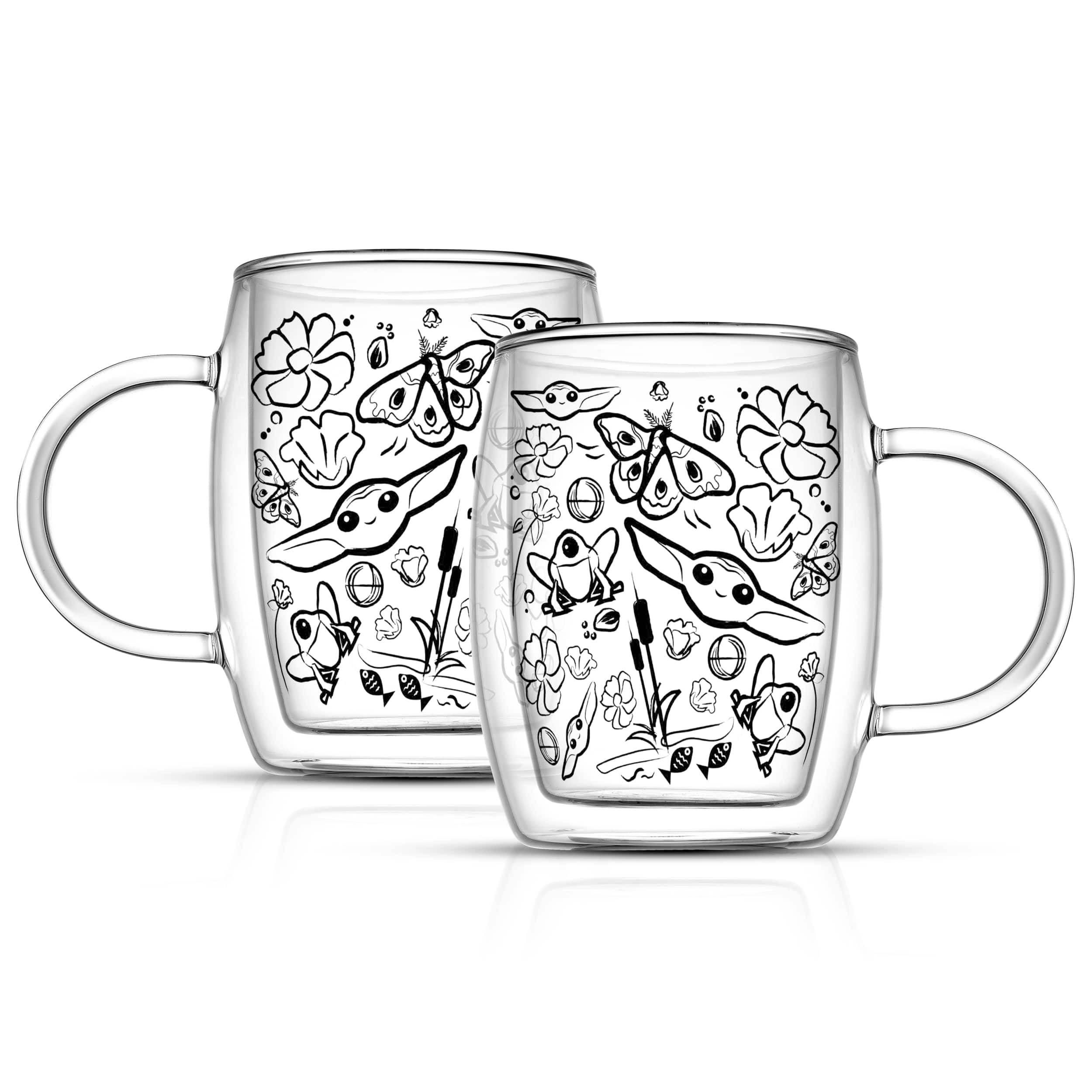 JoyJolt® Star Wars™ 5.4oz. Mandalorian The Child All Around Glass Mug Set, 2ct.