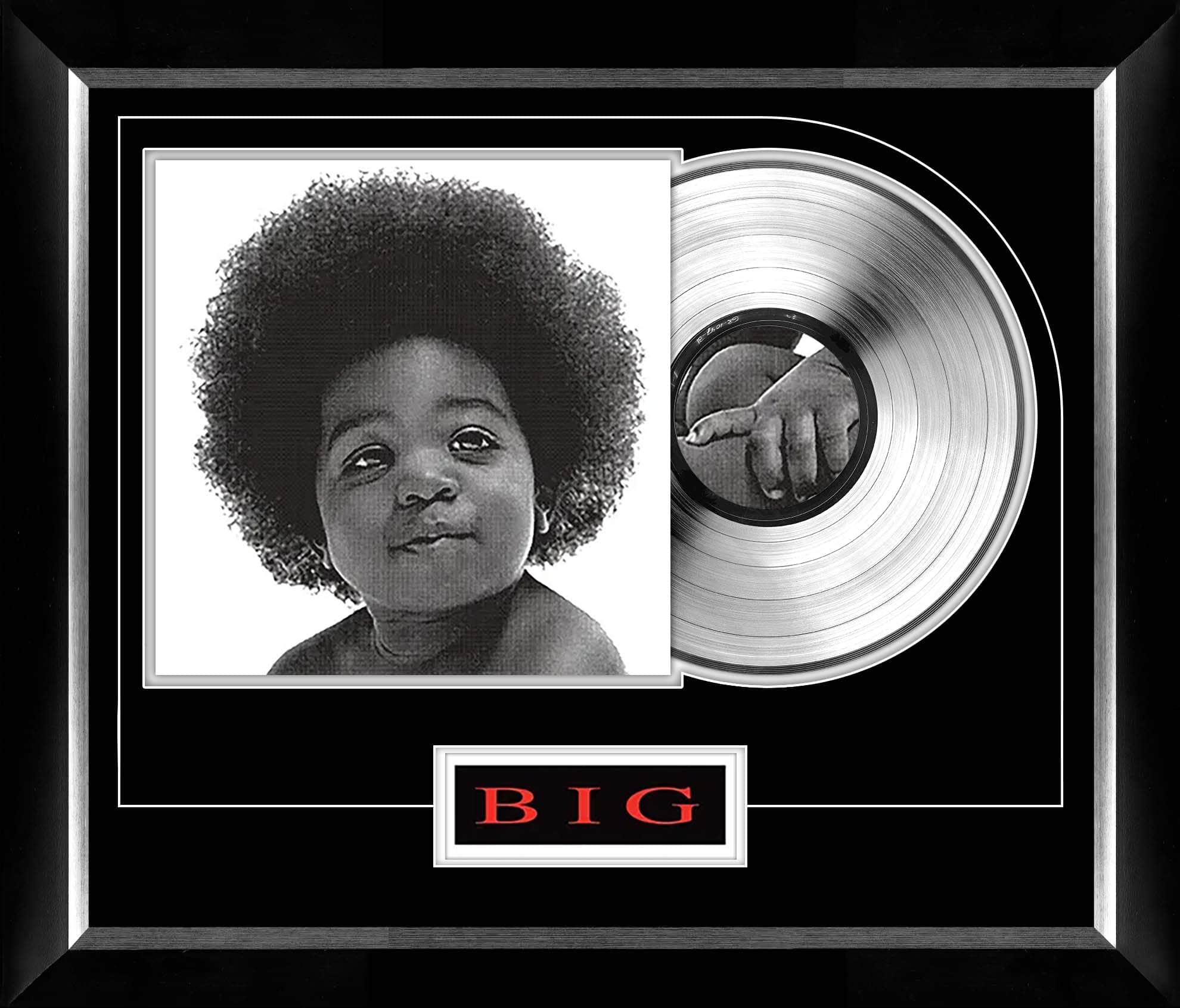 Notorious BIG Ready To Die Music Cover Framed with Silver Vinyl 28" x 24"